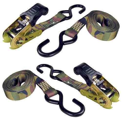 (Case pack of 4) KingRoy RATCHET TIE DOWNS CAMOUFLAGE 2 pcs