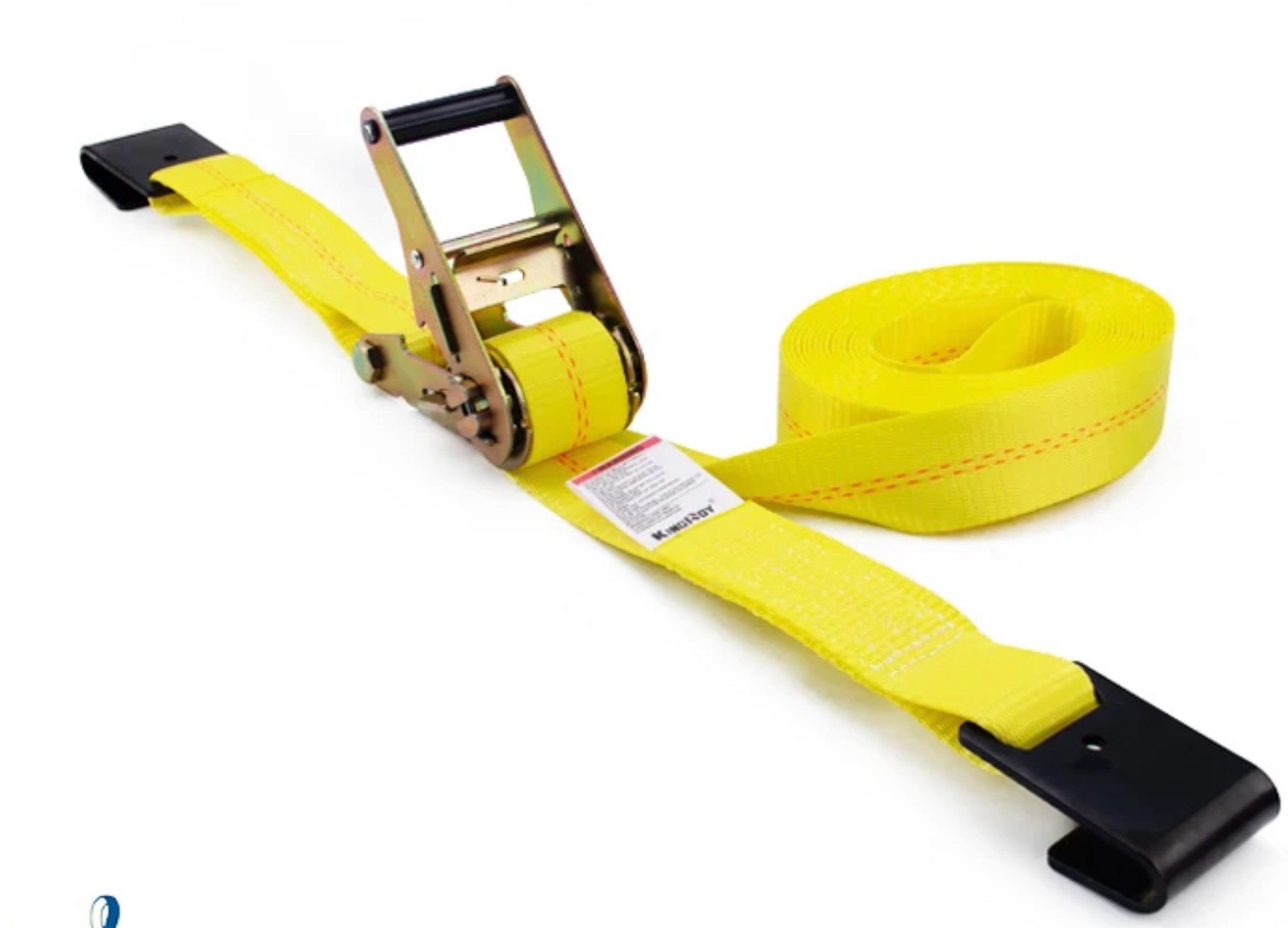 case pack of 8)kingroy 2" x 27' wll 3333 lbs us type heavy duty ratchet tie down strap with flat hook end