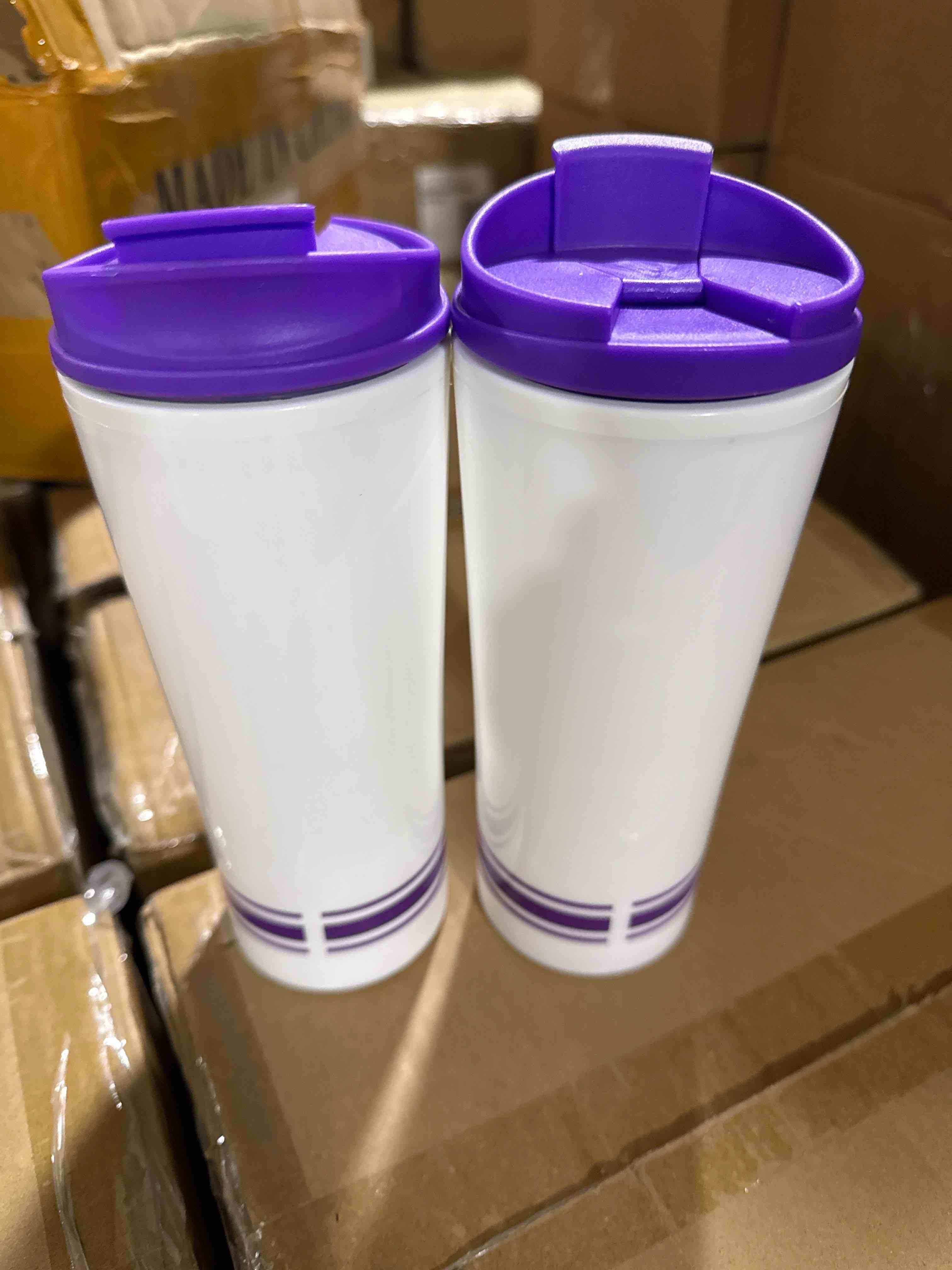 Condition photo showing New/Like New for Pack of 2 Tira Stripe Tumbler – Insulated – 16 Oz. – Purple 