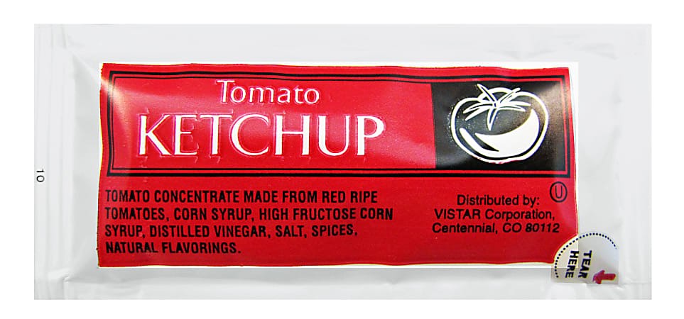 Vistar Single-Serve Ketchup Packets, 0.25 Oz, Pack Of 200 Manufacturer