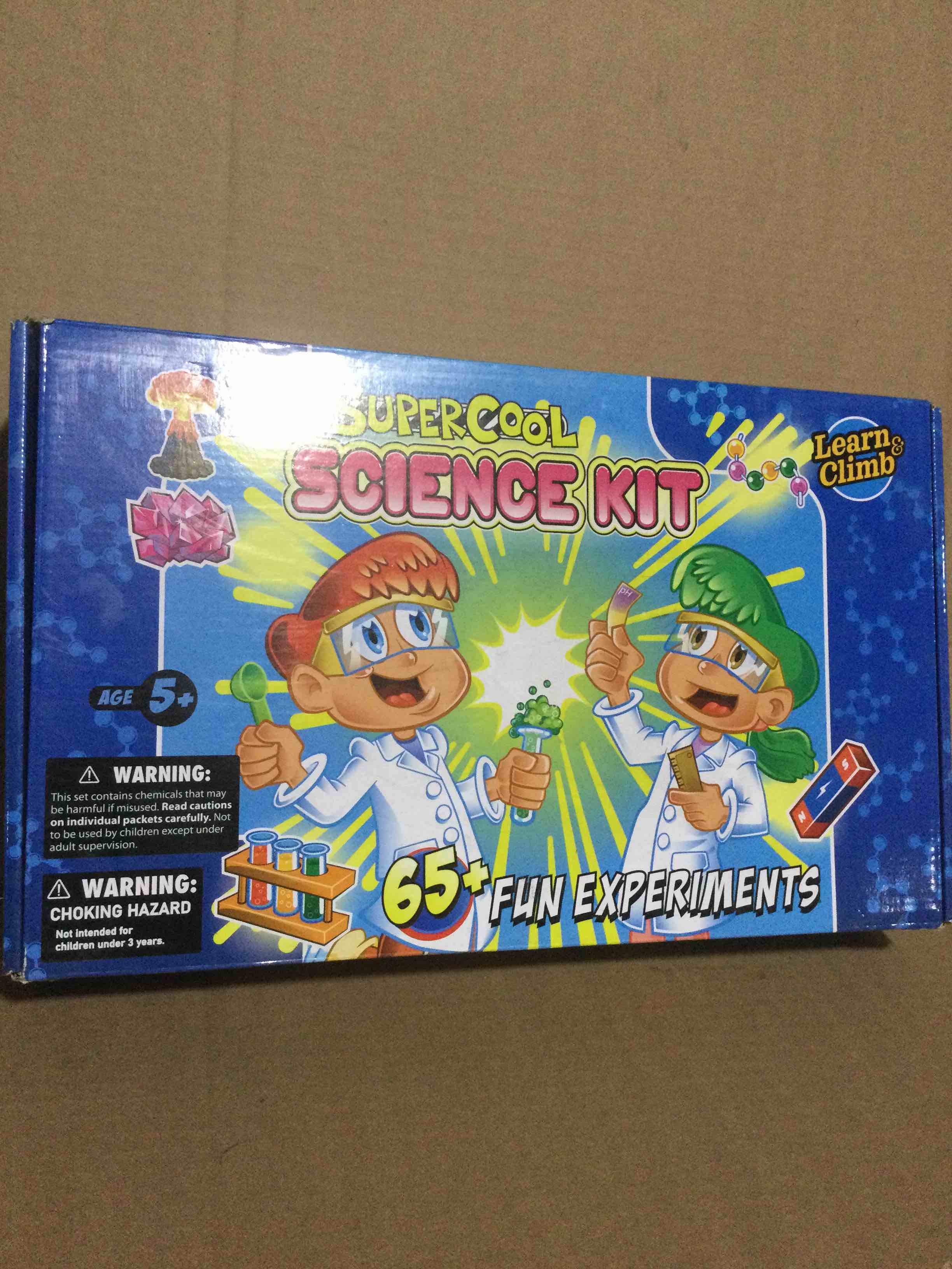 learn & climb 65 science experiments kit for kids – gift for kids ages 4-8 
