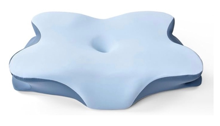 aplush cervical neck pillows for pain relief,ergonomic memory foam orthopedic contour neck pillow fits side back sleeper stomach sleeper with breathable, washable cover