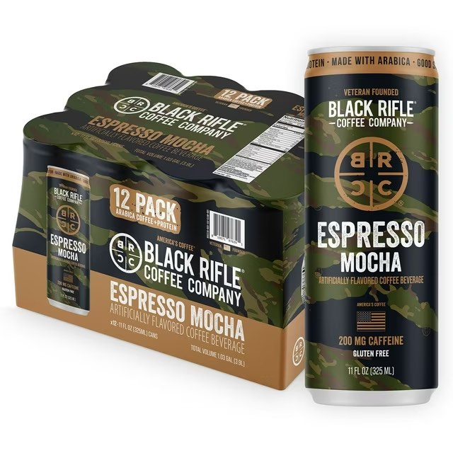 12-Pack Black Rifle Coffee Espresso Mocha 11oz (BB 2/21/26)