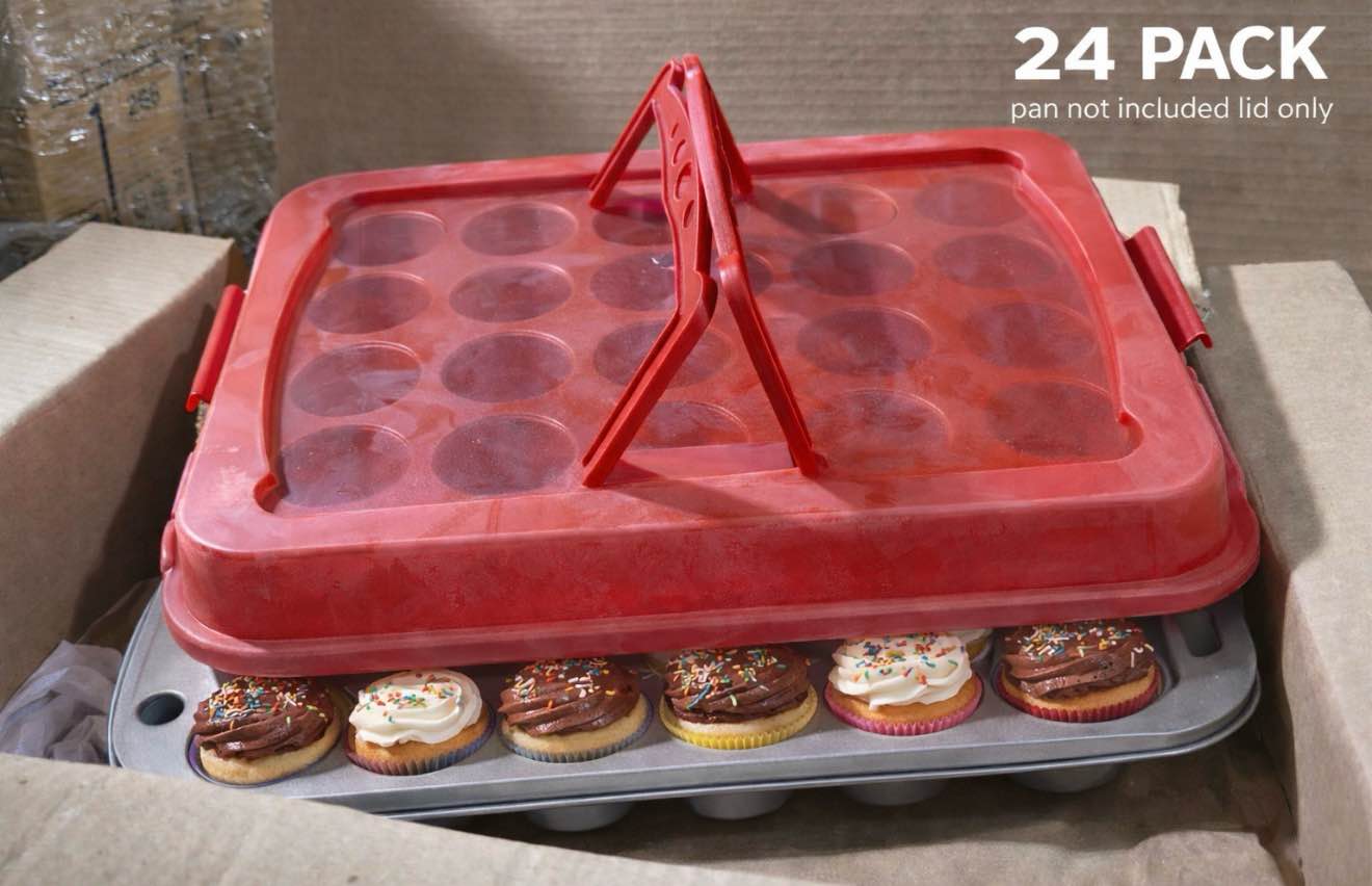 case of 24 cake pan lid with handle 11” x 14” (assorted colors)