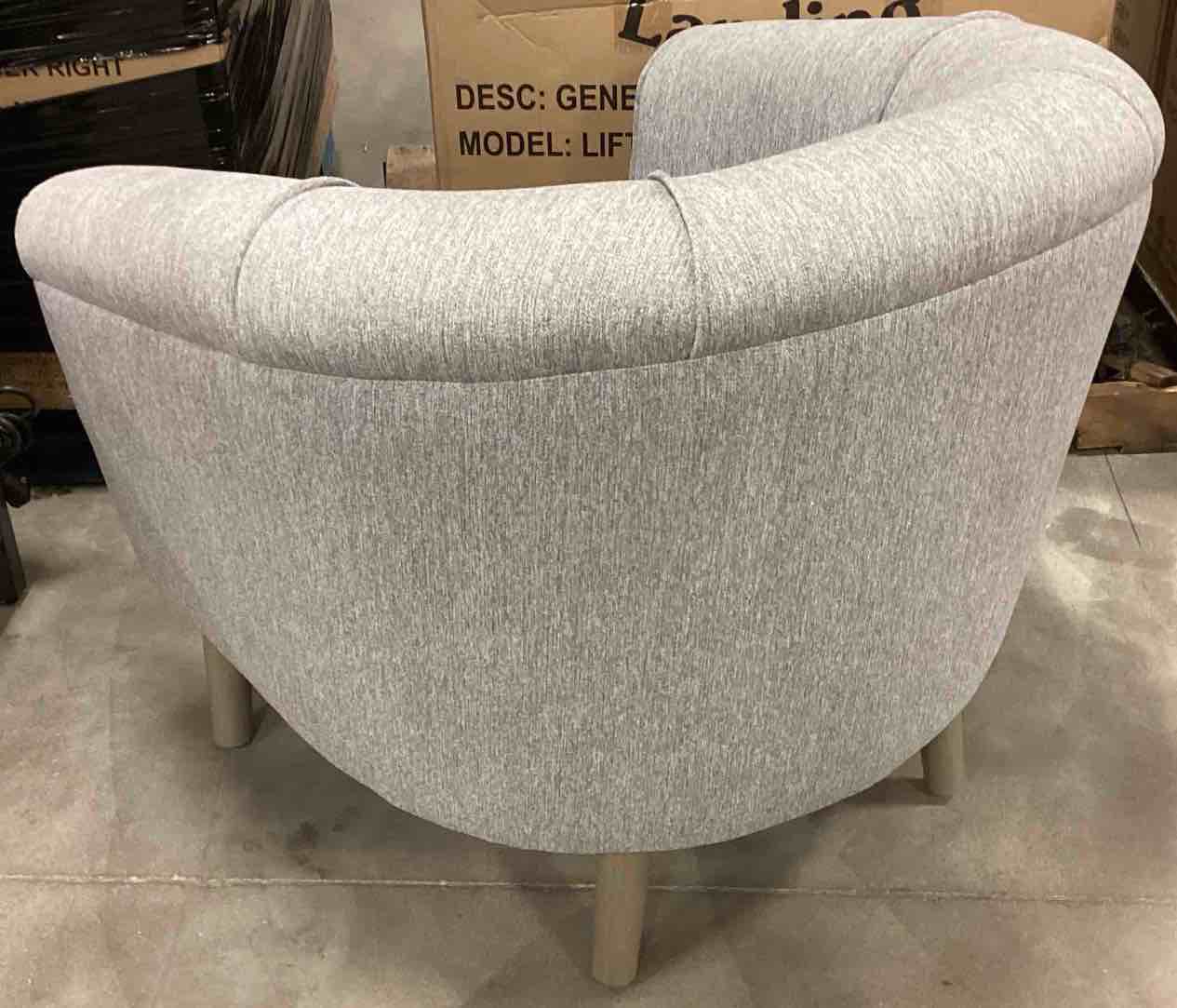 Condition photo showing New/Like New for Landing Ash Grey Geneve Lounge Chair With Sakhalin Cork Base