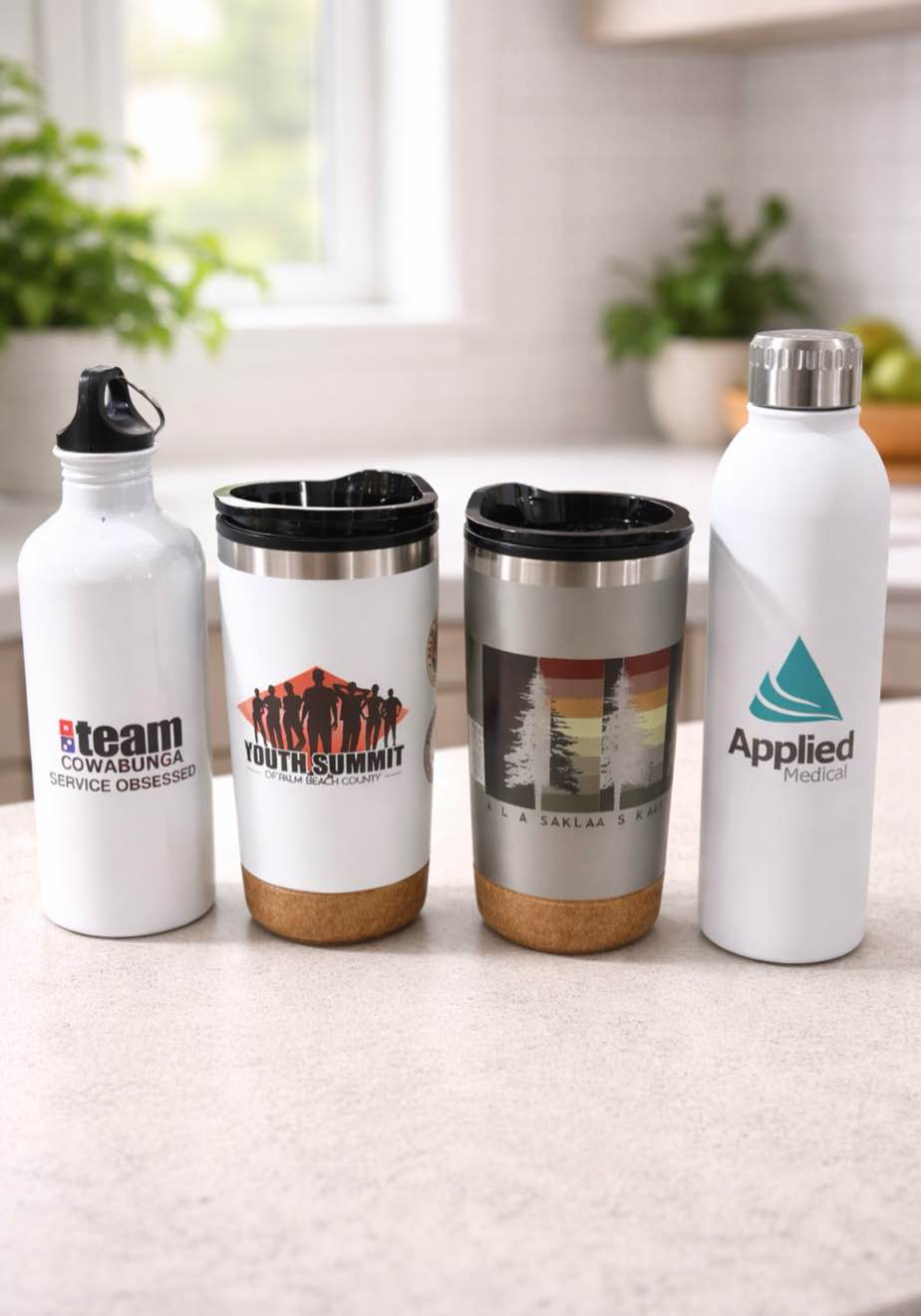 Condition photo showing New/Like New for four pack of assorted stainless steel tumblers