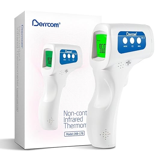 Condition photo showing New/Like New for Berrcom Thermometer, 3 in 1 Contactless Infrared Fever Check Thermometer for Forehead, Ideal for Baby, Infant, Kids, and Adults, Batteries Not Included, JXB-178 (White)