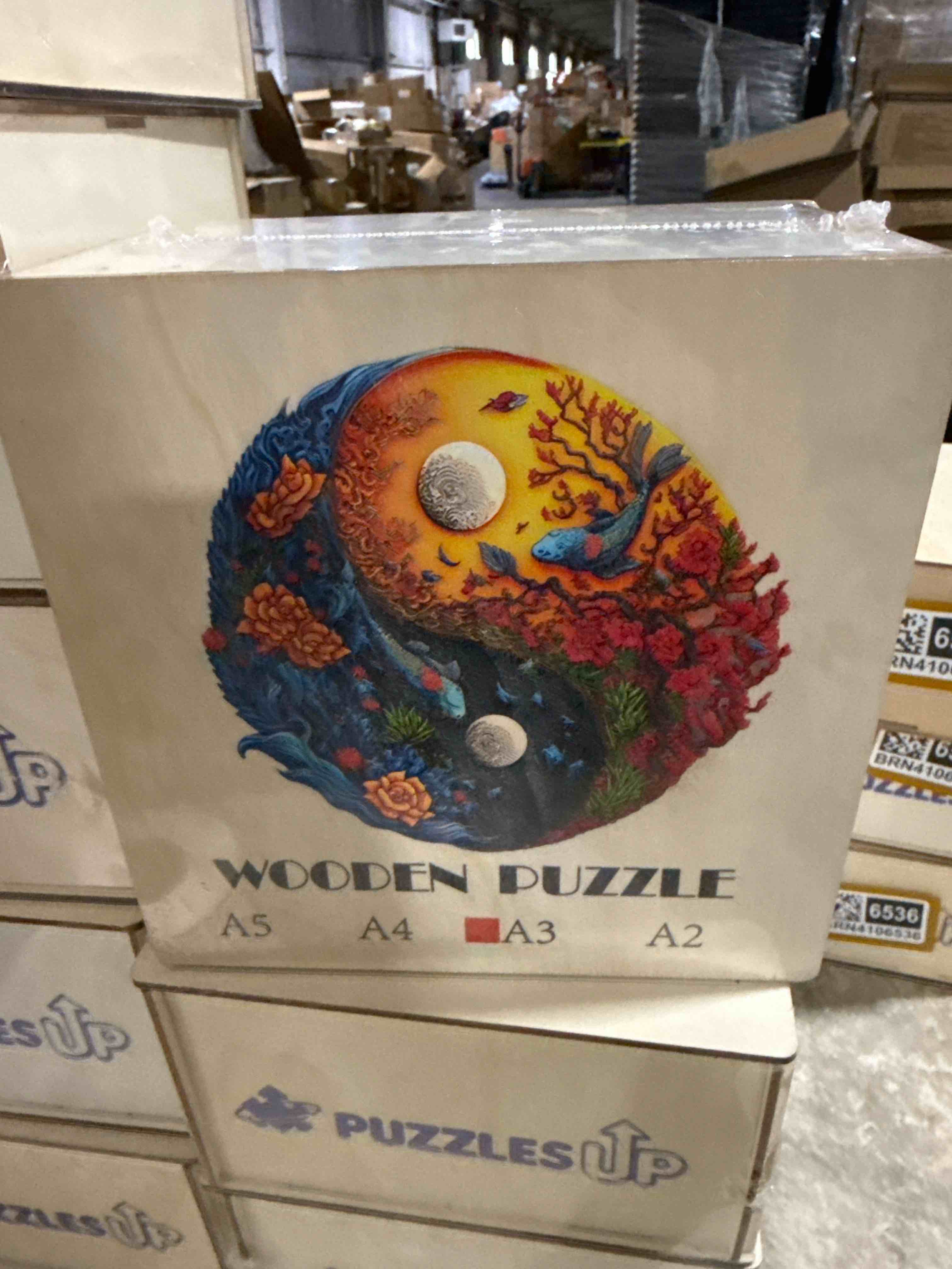 Condition photo showing New/Like New for wooden Jigsaw Puzzle YIn Yang themed