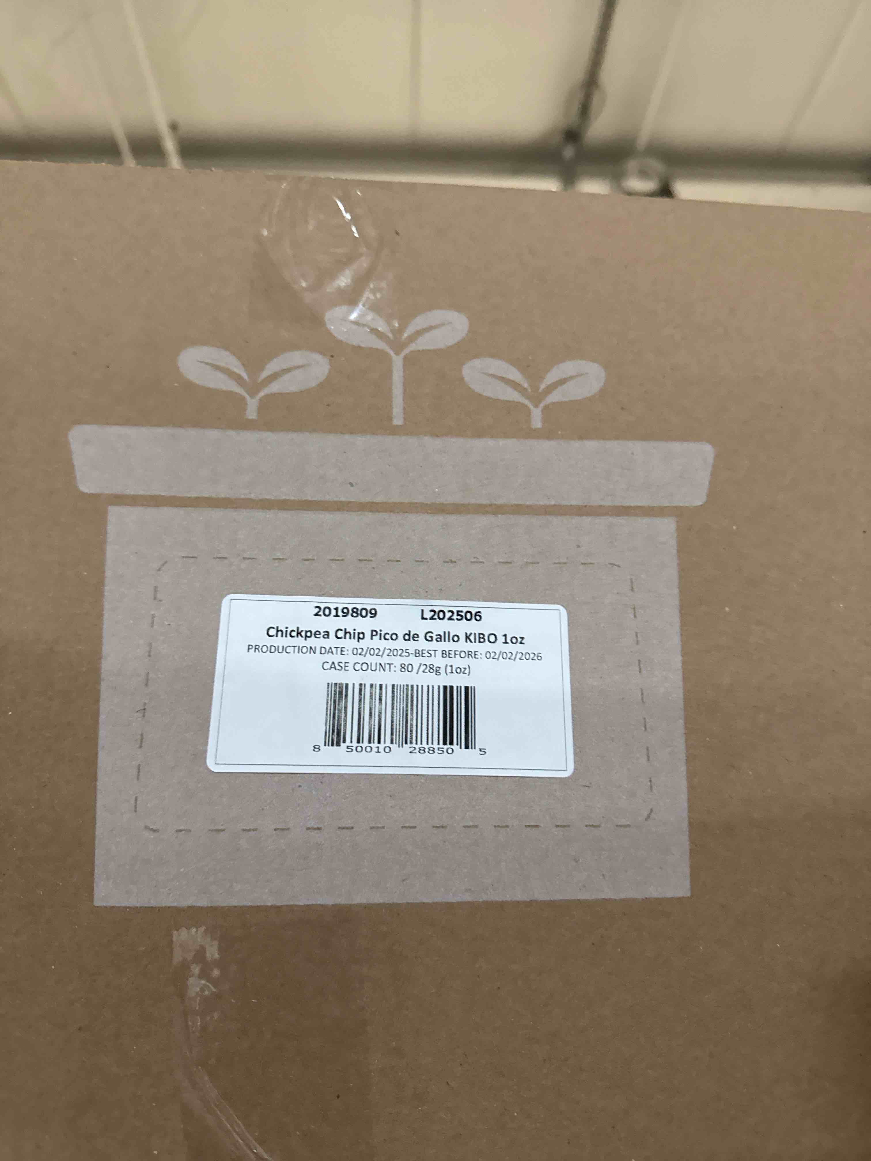 Condition photo showing New/Like New for Case of 80 Kibo Chickpea Pico de Gallo Chips 1oz (BB 11/6/25) 