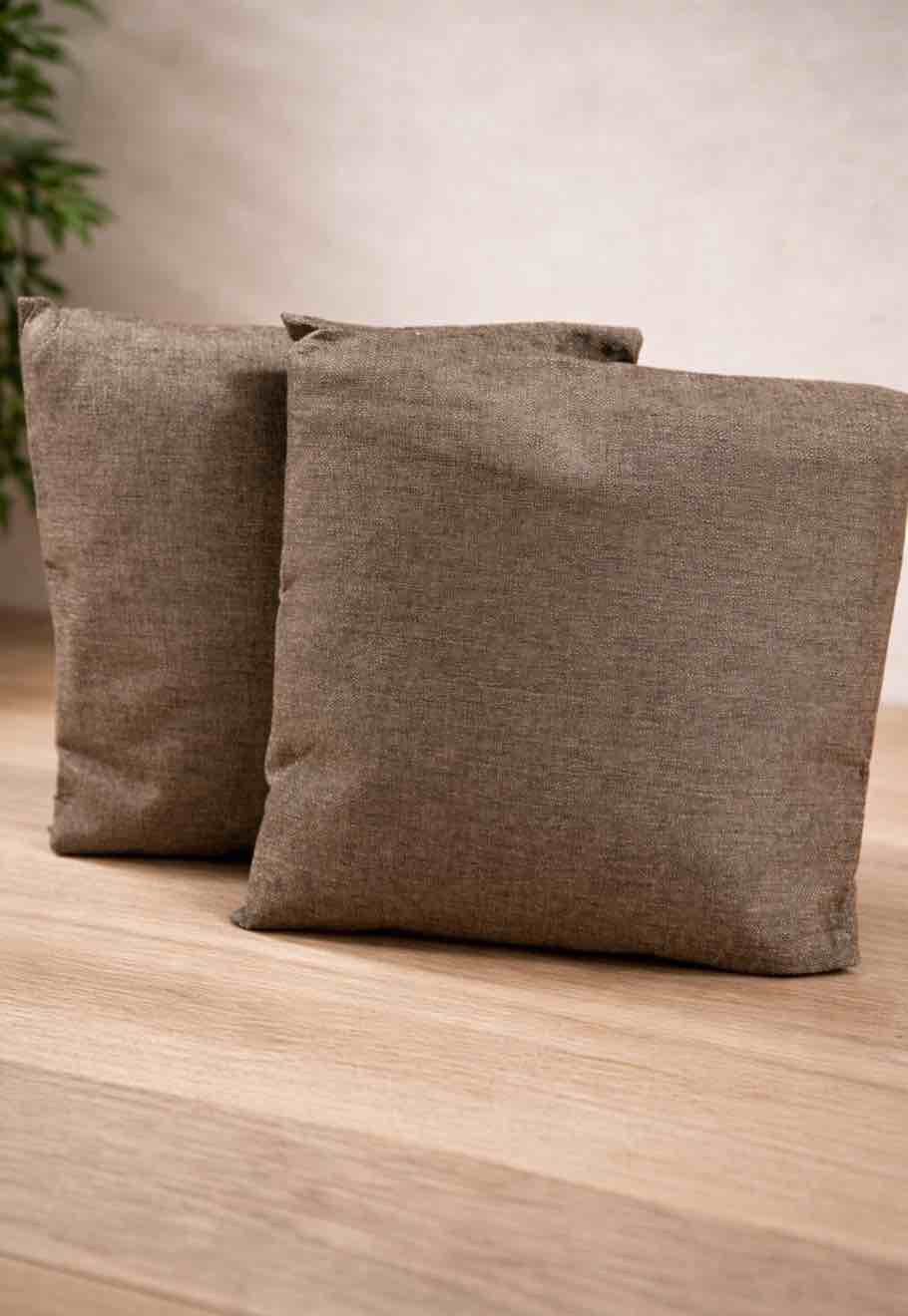 Square Indoor/Outdoor Throw Pillows, Dark Brown - Pack of 2