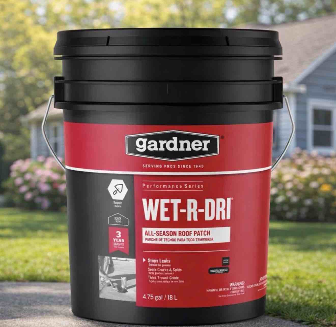 Gardner WET-R-DRI Gloss Black Patching Cement All-Weather Roof Cement 5 gal