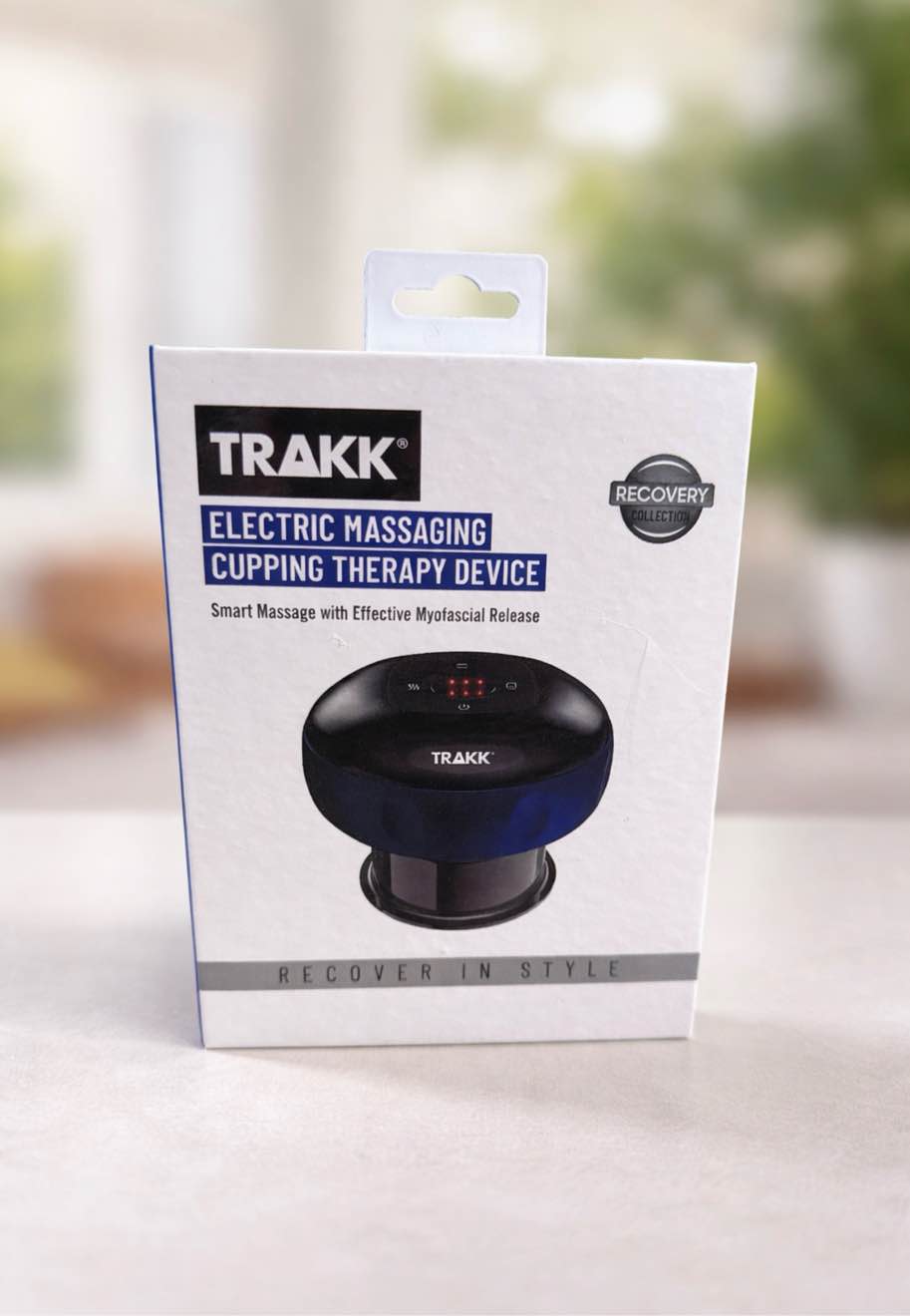 TRAKK Smart Dynamic Cupping Therapy Massager 4 in 1 Blue and Black for all body parts except face