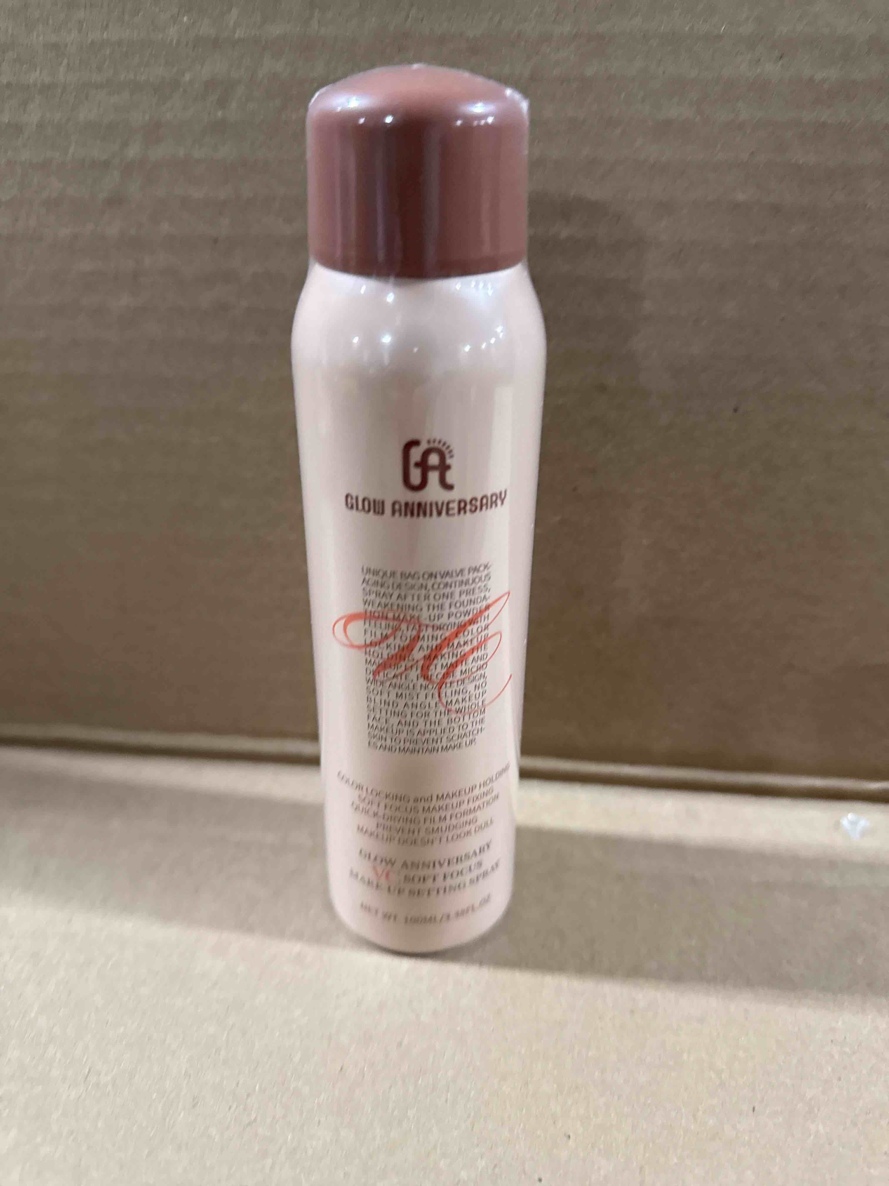 Condition photo showing Brand New for Glow Anniversary make up setting spray 3.38 oz  , color locking and makeup holding soft focus, quick drying setting spray