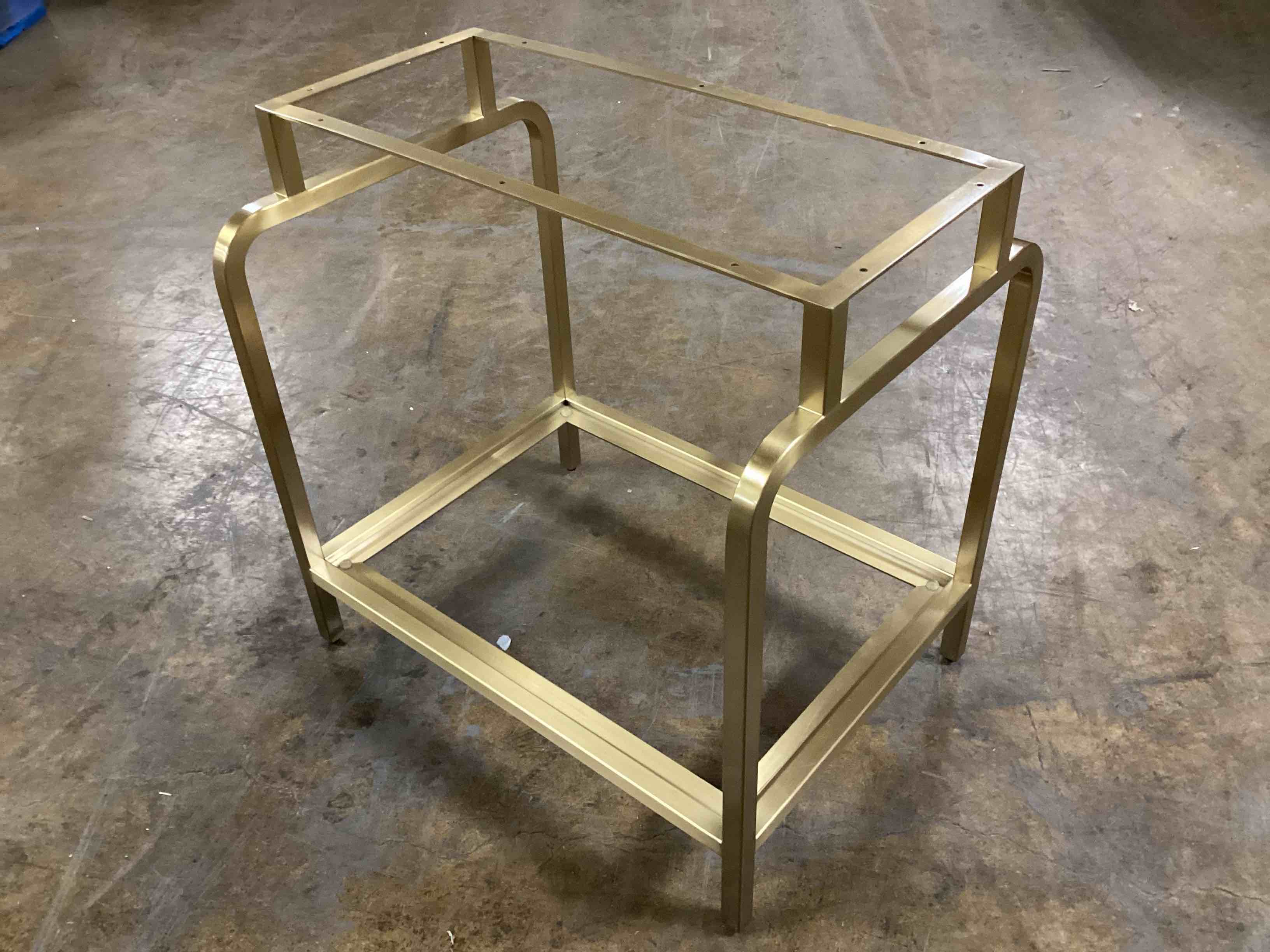 Condition photo showing New/Like New for Landing Brushed Satin Brass Side Table Frame, 22in x 16in x 22in (Frame Only)