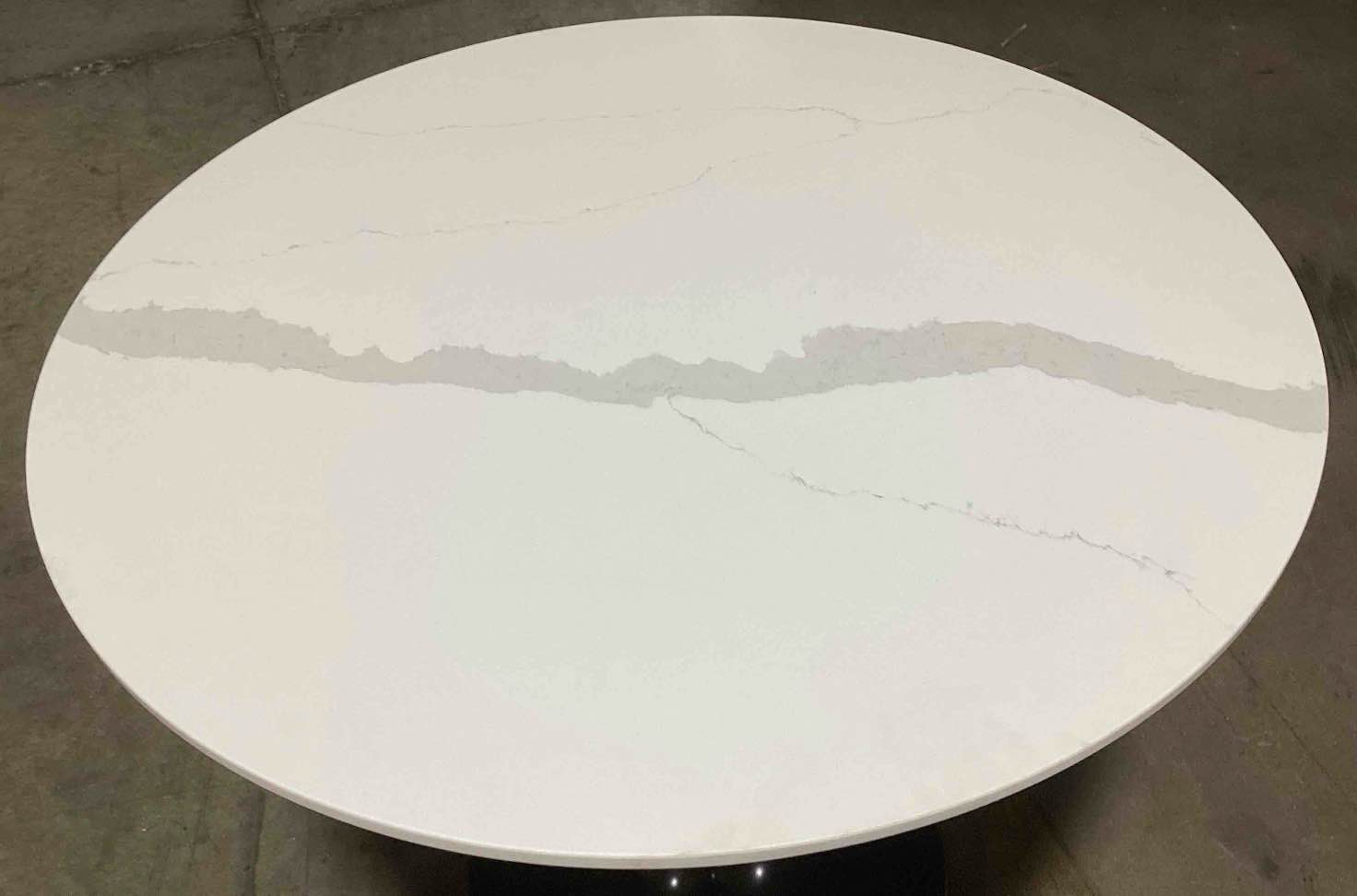 Condition photo showing New/Like New for Landing 32-Inch Round Faux White Marble Dining Table Top (Marble Pattern Varies Per Top) (Top Only)