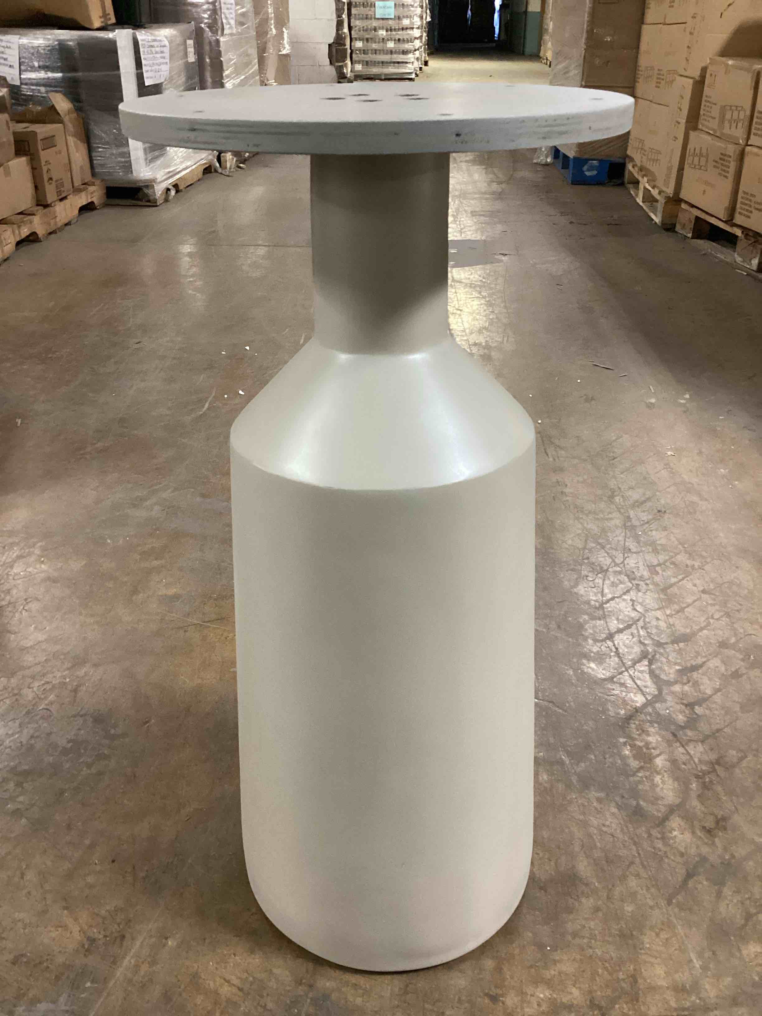 Condition photo showing New/Like New for Landing White Walnut Dining Table Base, 29in x 14in (Base Only - Holds 32-40in Round Top)