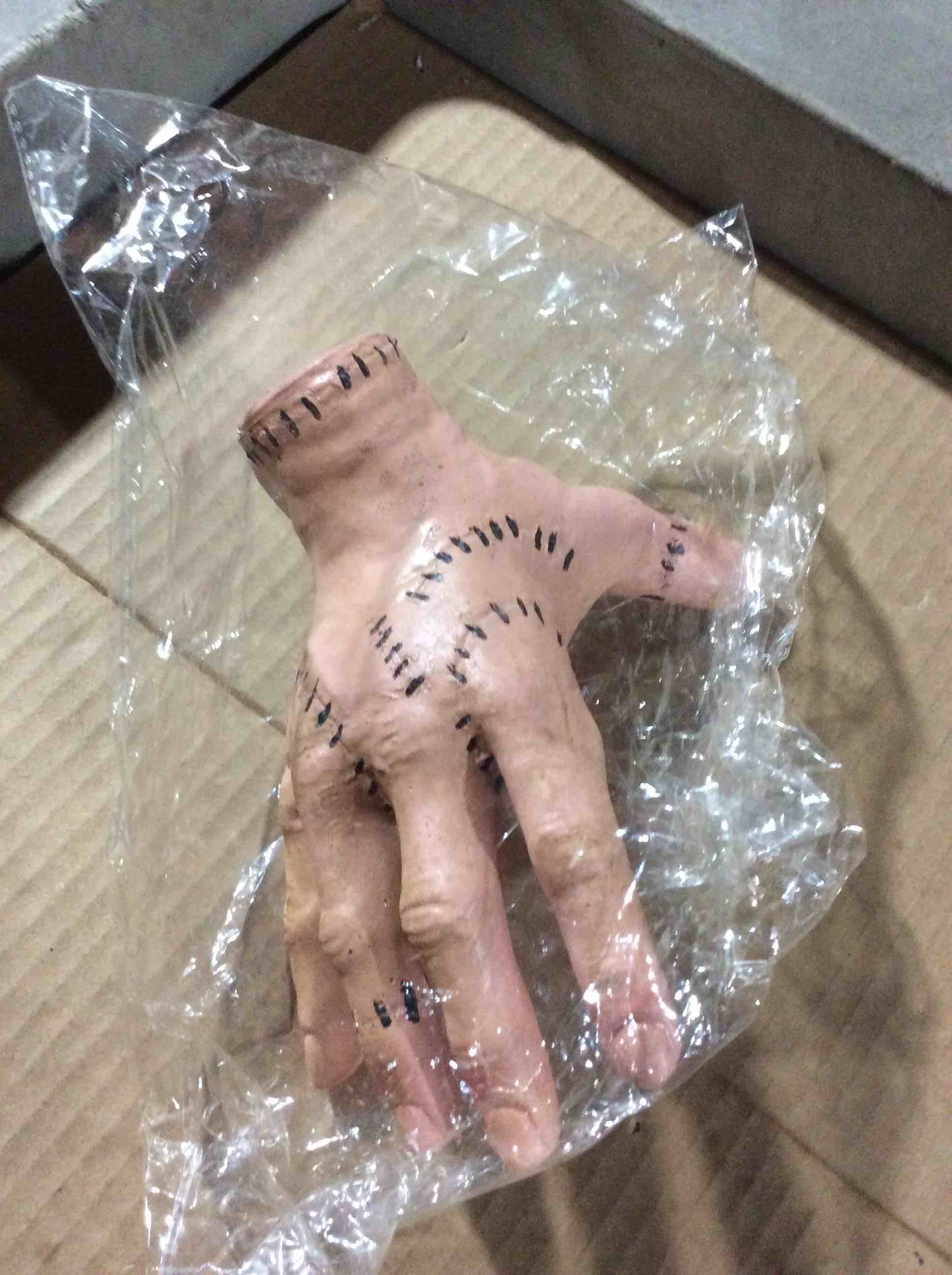 Condition photo showing New/Like New for Wednesday Addams Family Hand Props, Halloween Cosplay Hand by Addams Family, Cosplay Hand Scary Props Decorations Gift for Family