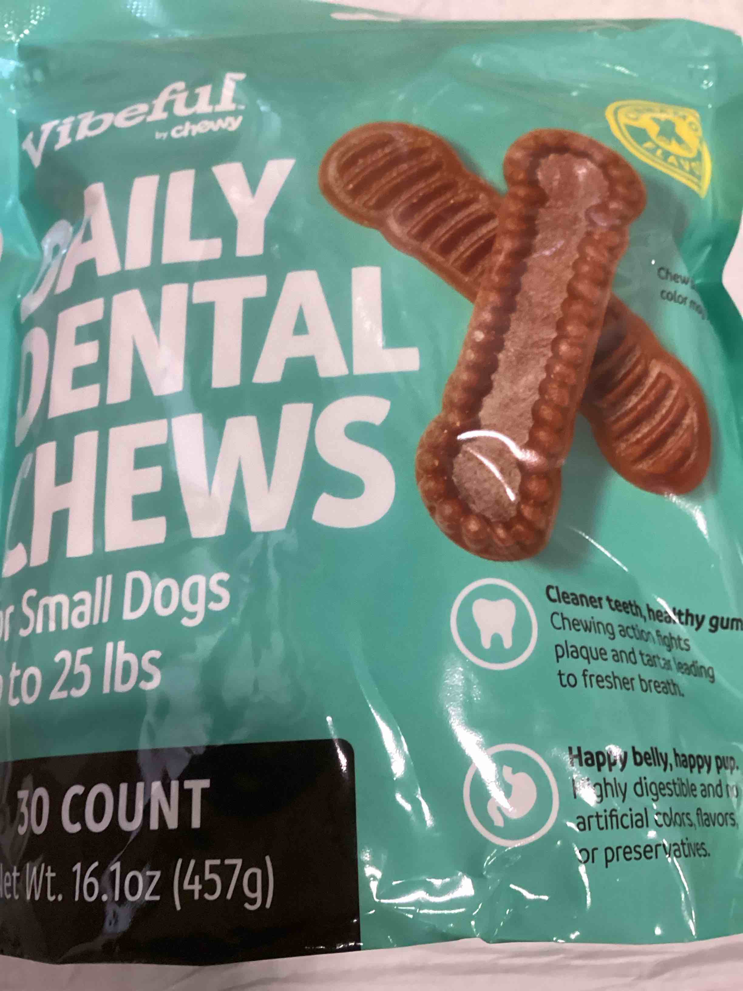 Condition photo showing New/Like New for (Best by MAR 12/2026) DAILY DENTAL CHEWS For Small Dogs Up t 25 lbs 30 COUNT