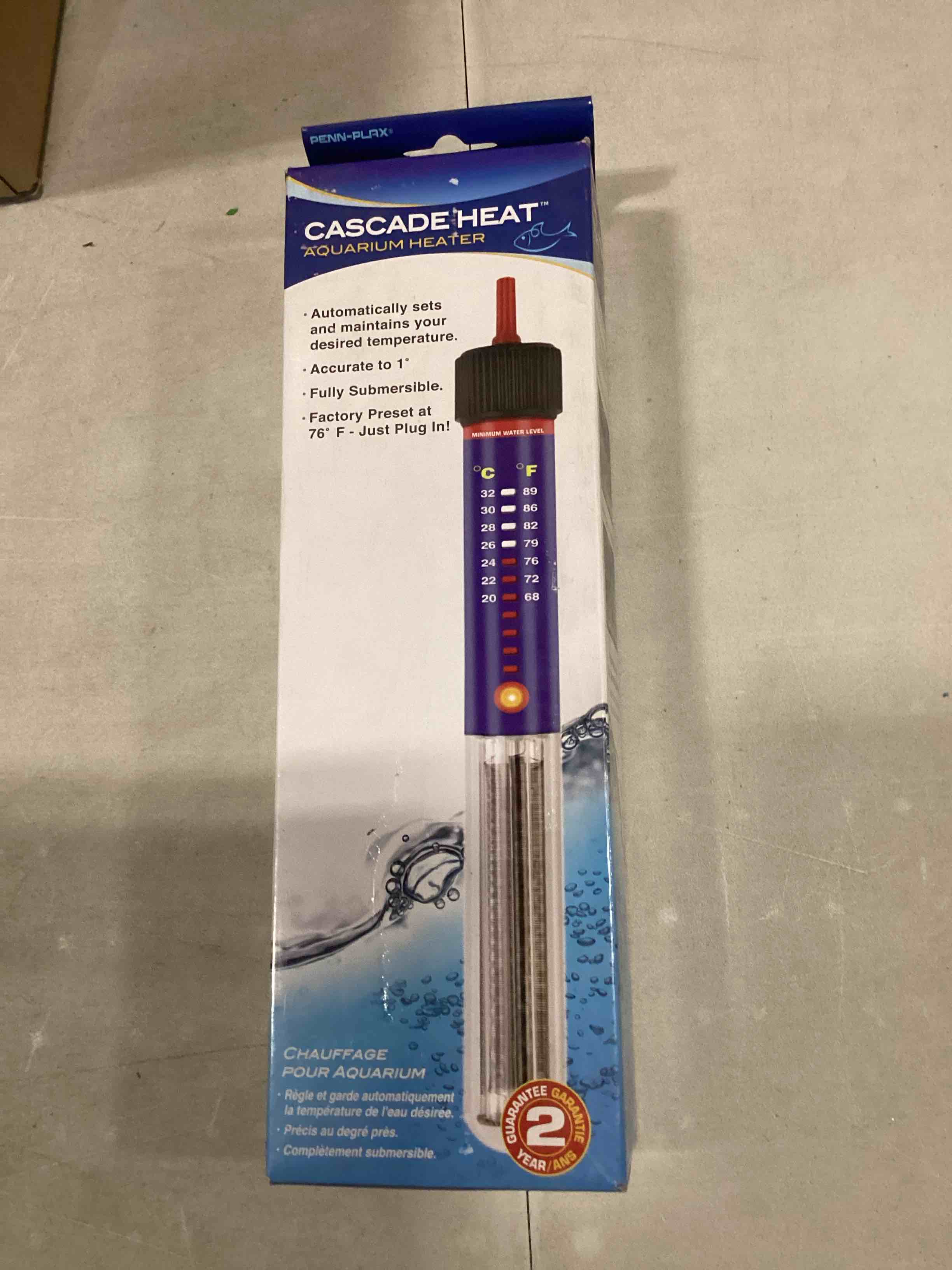Condition photo showing New/Like New for Penn-Plax Cascade Glass Heater – 8.5” Length – 100 Watt - for Aquarium and Fish Tanks