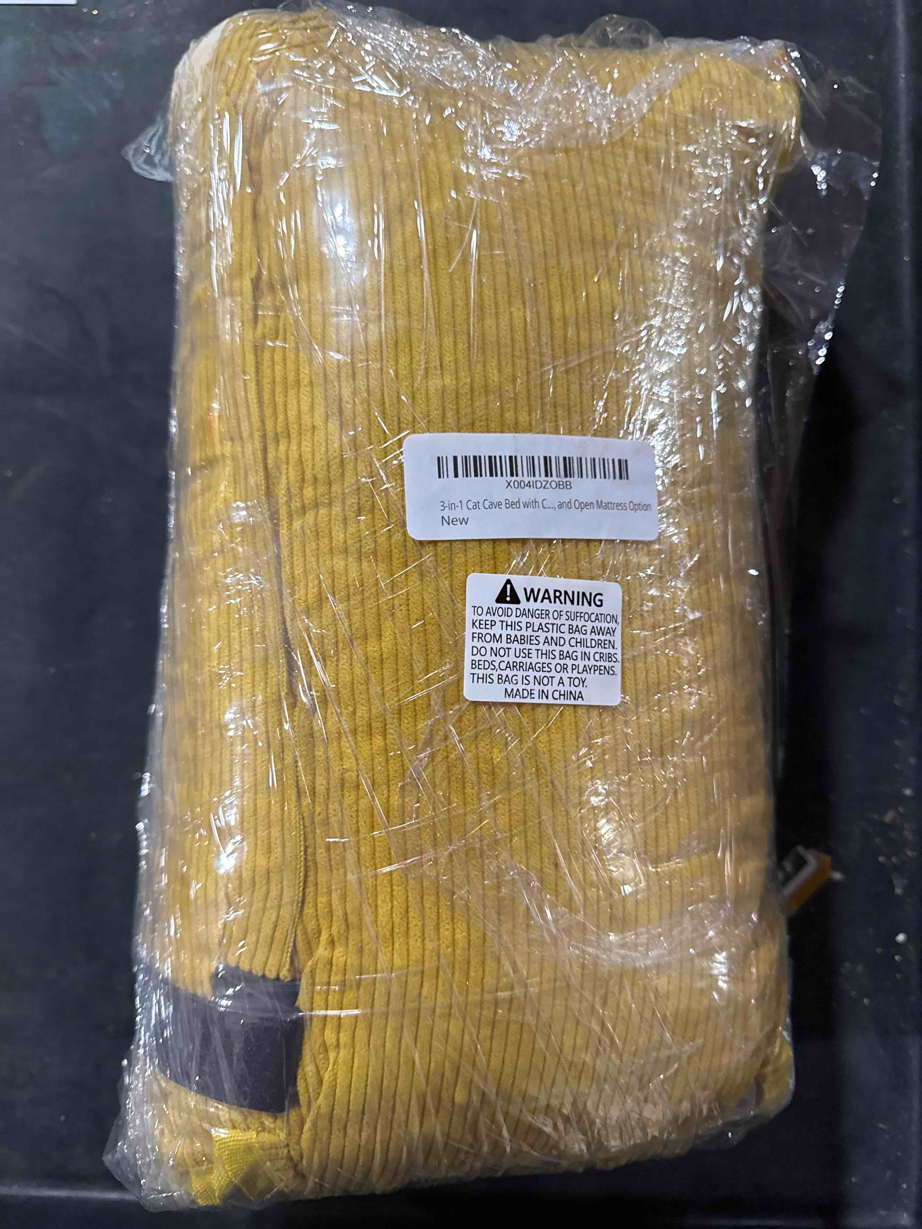 Condition photo showing New/Like New for Cozy Cat Cave Bed for Indoor Cats – Enclosed Self-Warming Hideout with Soft Cushion, Portable 3-in-1 Nest Design Converts to Open Mattress