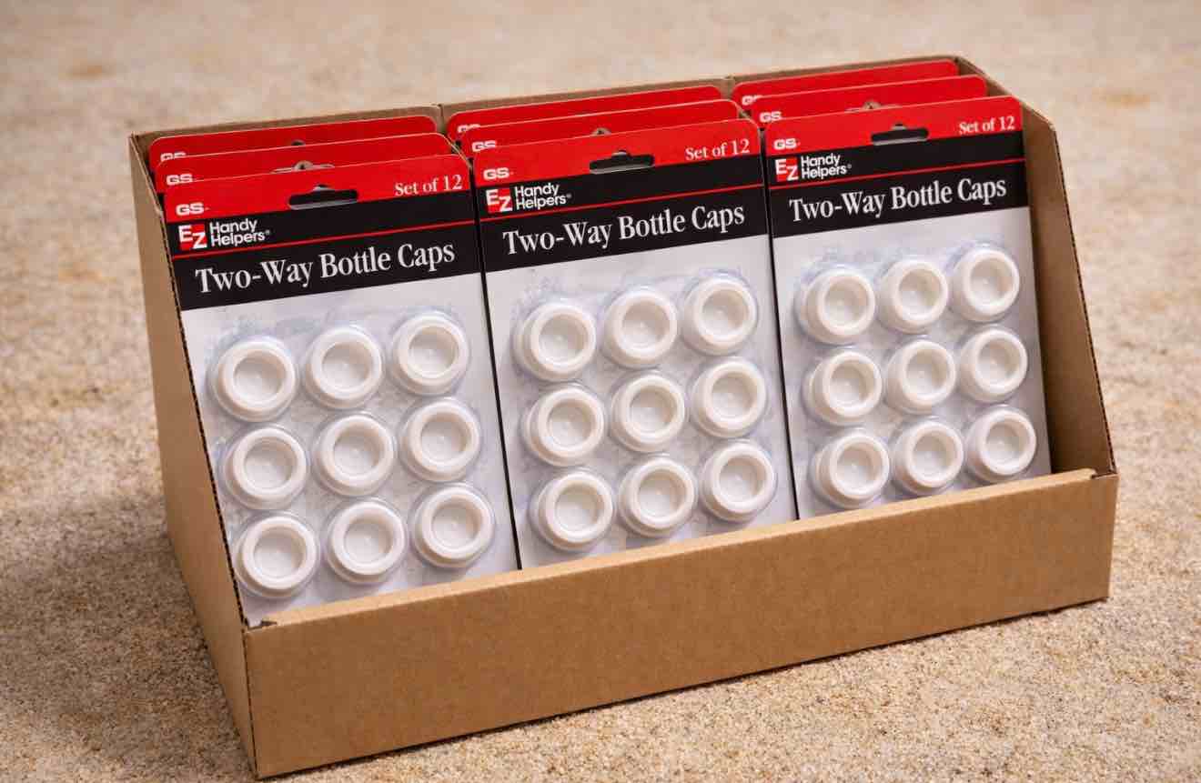 Case of 12 Vintage Reusable Two-way Bottle Caps 1998 Handy Helpers 2870