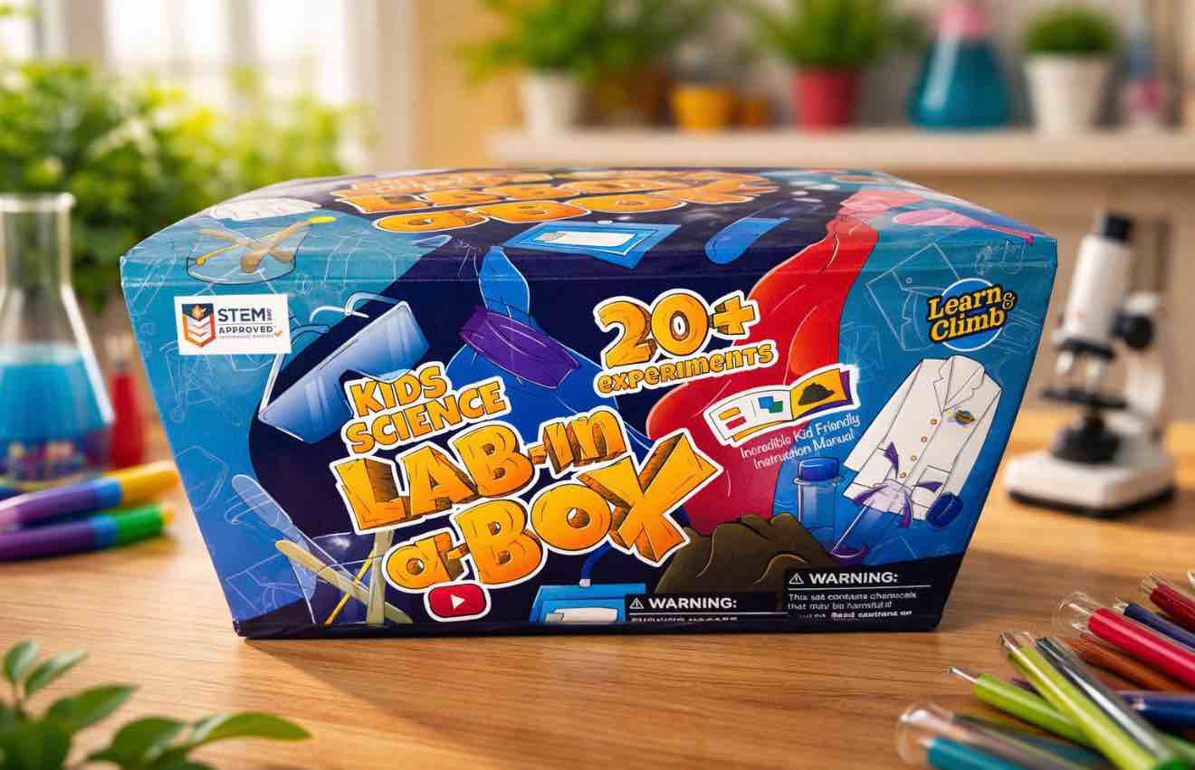 Kids Science Kit with Lab Coat Gift Set - Over 20 Experiments for Kids 4-6