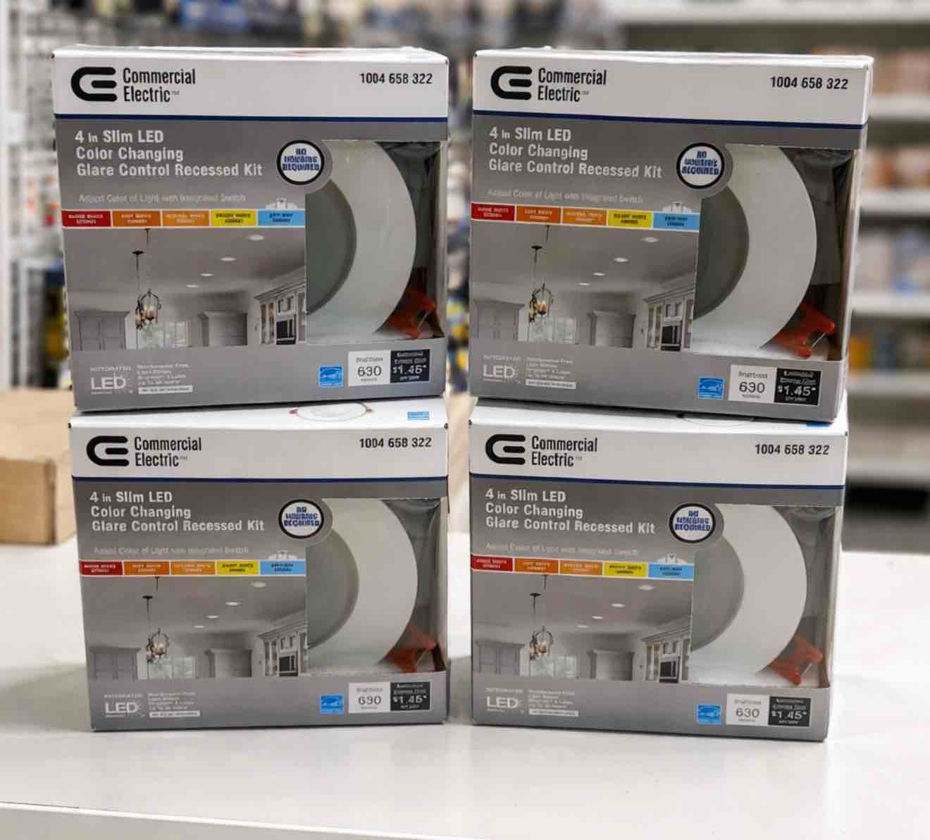 Ultra-Low Glare 4 In. Color Selectable New Construction And Remodel Canless Recessed Integrated LED Kit