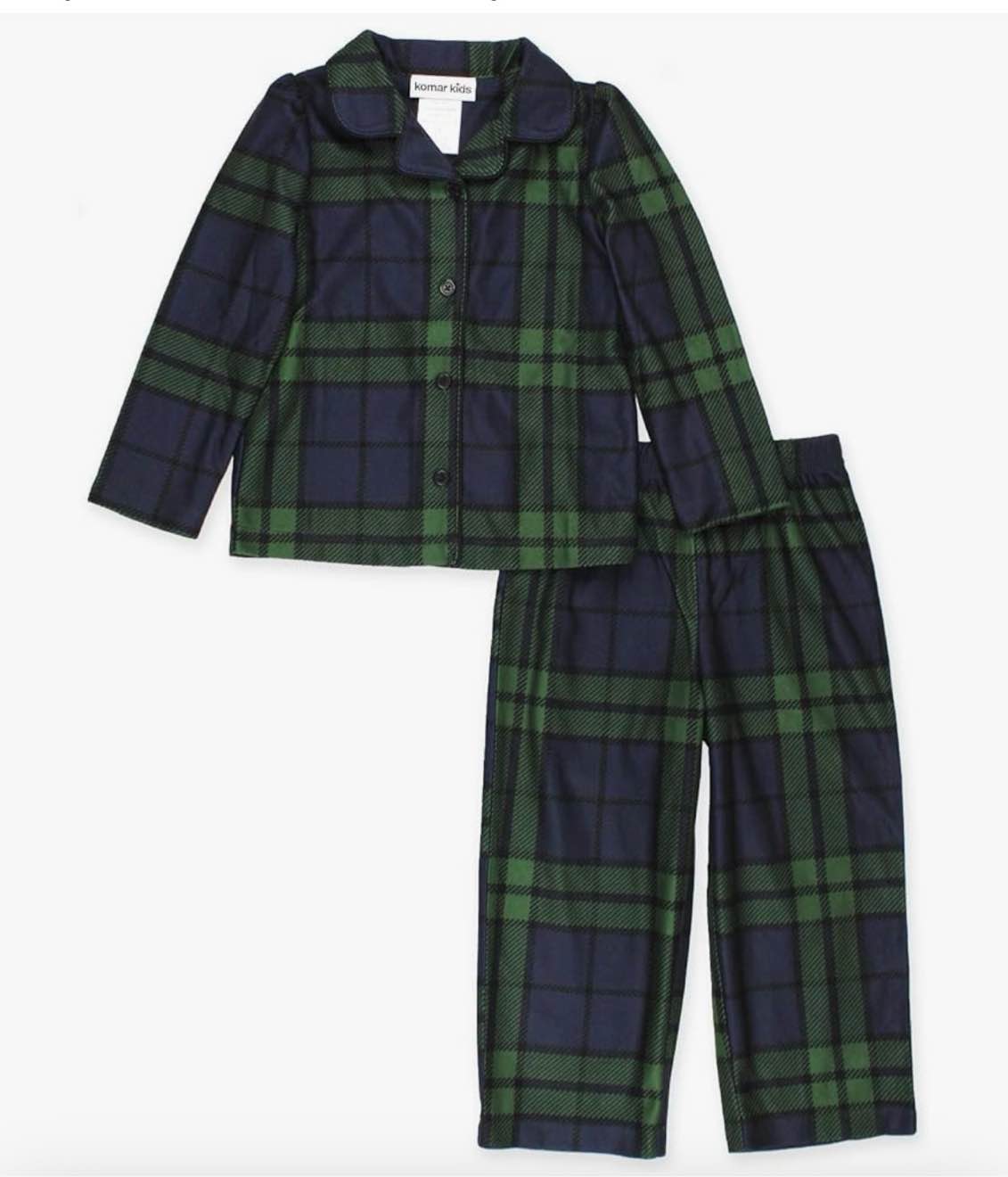 Size 3 T Komar Kids Girls Classic Holiday K167912 - Plaid 2-Piece Coat Pajama Set Toddler Christmas Pajamas 