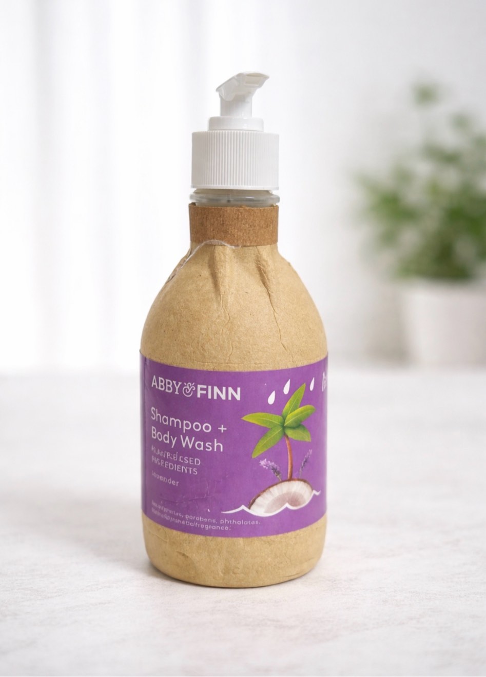 Natural Shampoo + Body Wash by ABBY&FINN, Fragrance Free, NO SULFATES, Gentle 2-in-1, Unscented, For Sensitive Skin & Soft Skin, Tear-Free, Plant-Based Ingredients