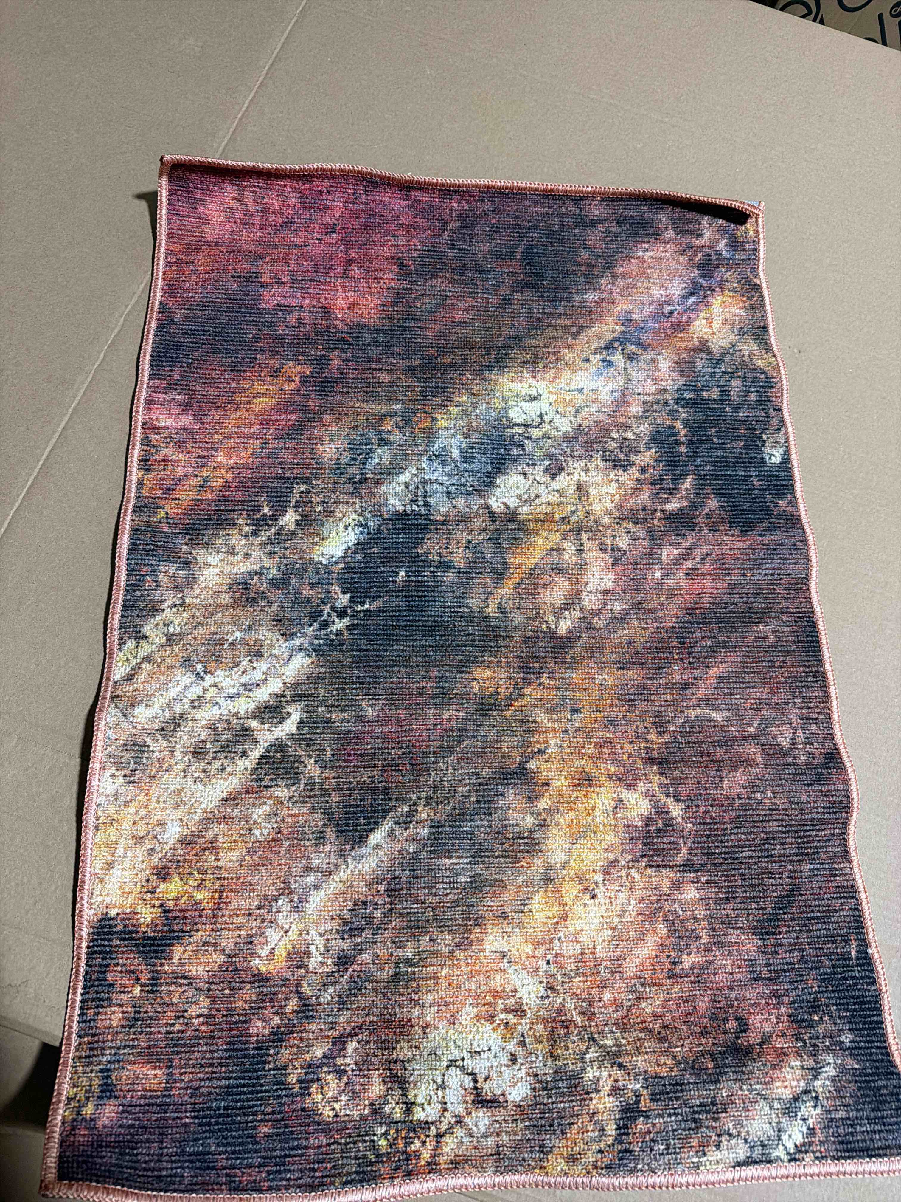 Condition photo showing New/Like New for timeless designs multi color area rug (2’X3’4”)