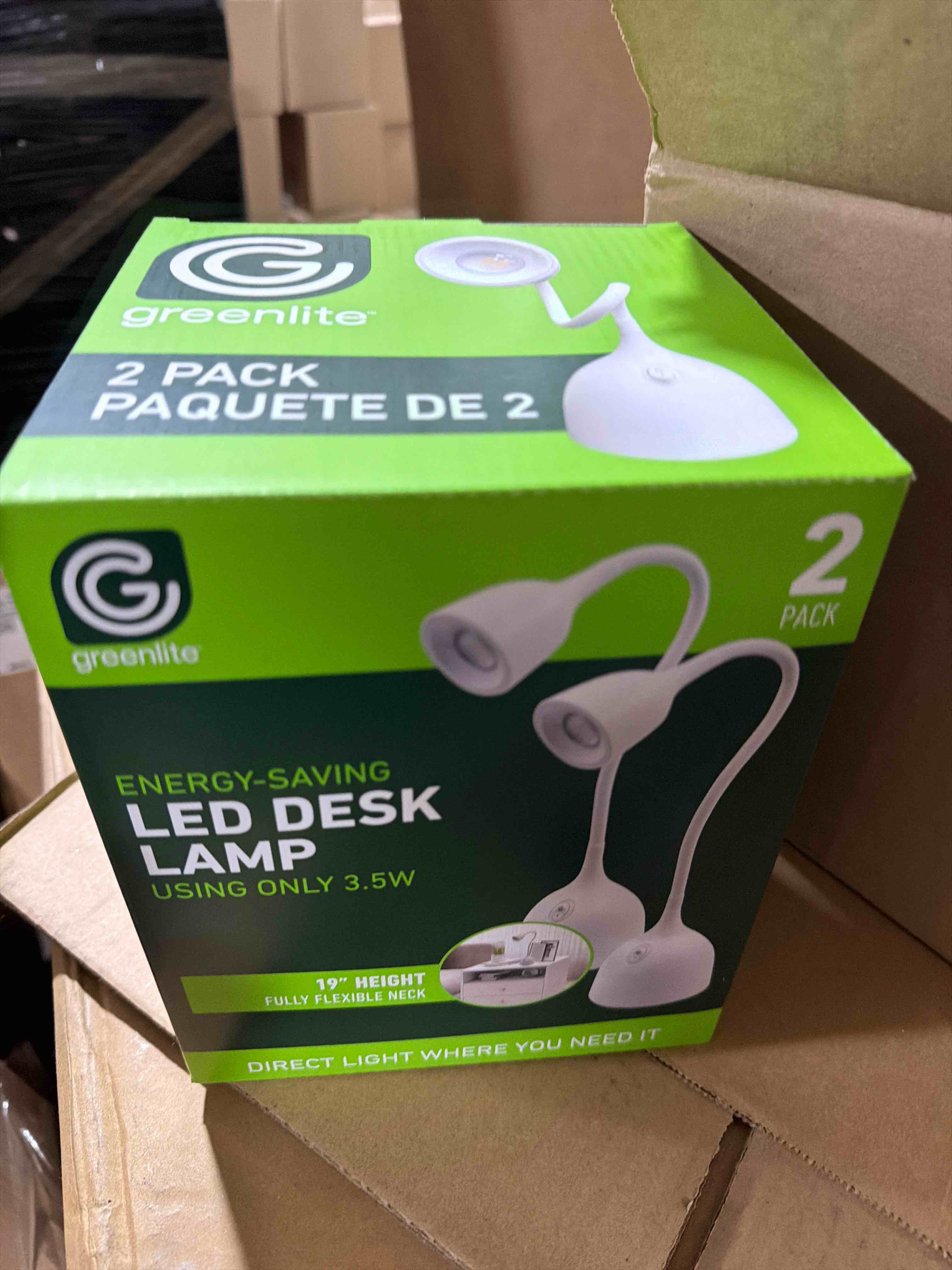 Condition photo showing Brand New for NEW 2 LAMPS - Greenlite Energy Saving LED White Desk Lamps - 2 PACK!