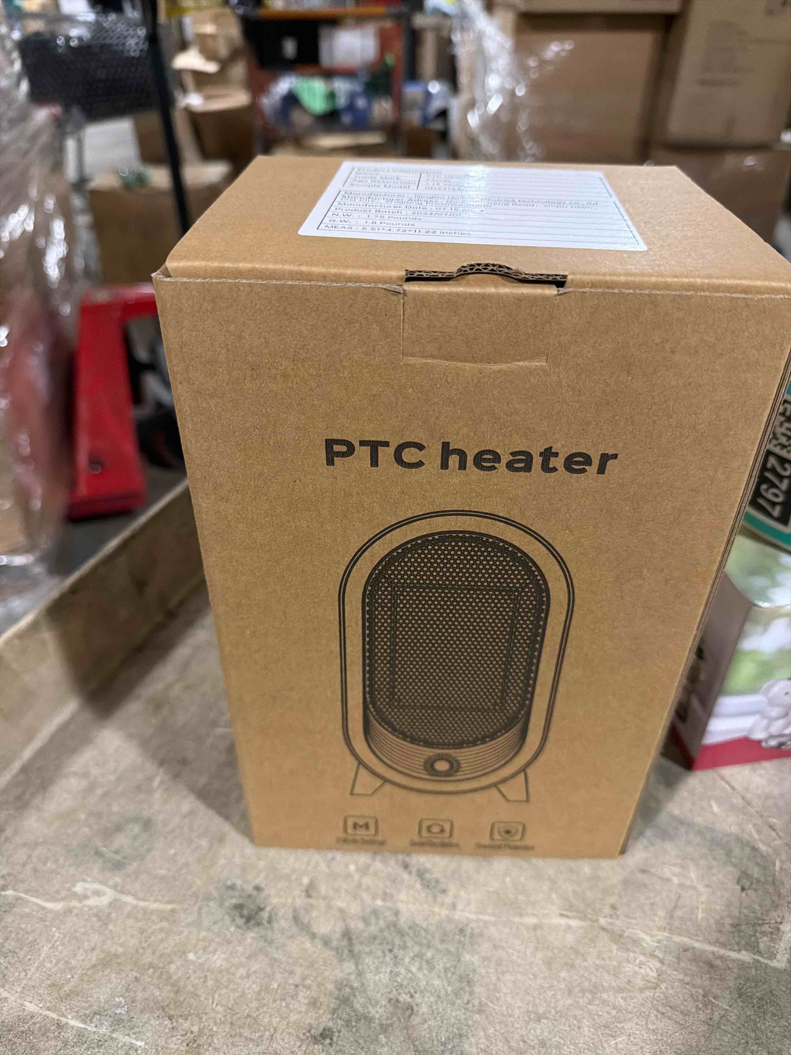 Condition photo showing Brand New for Small Space Heater, 900W Small Heaters for Indoor Use, Office Heater Under Desk Quiet with 2 Heating Modes, Overheat & Tip-Over Protection, Small Space Heater for Office Bedroom