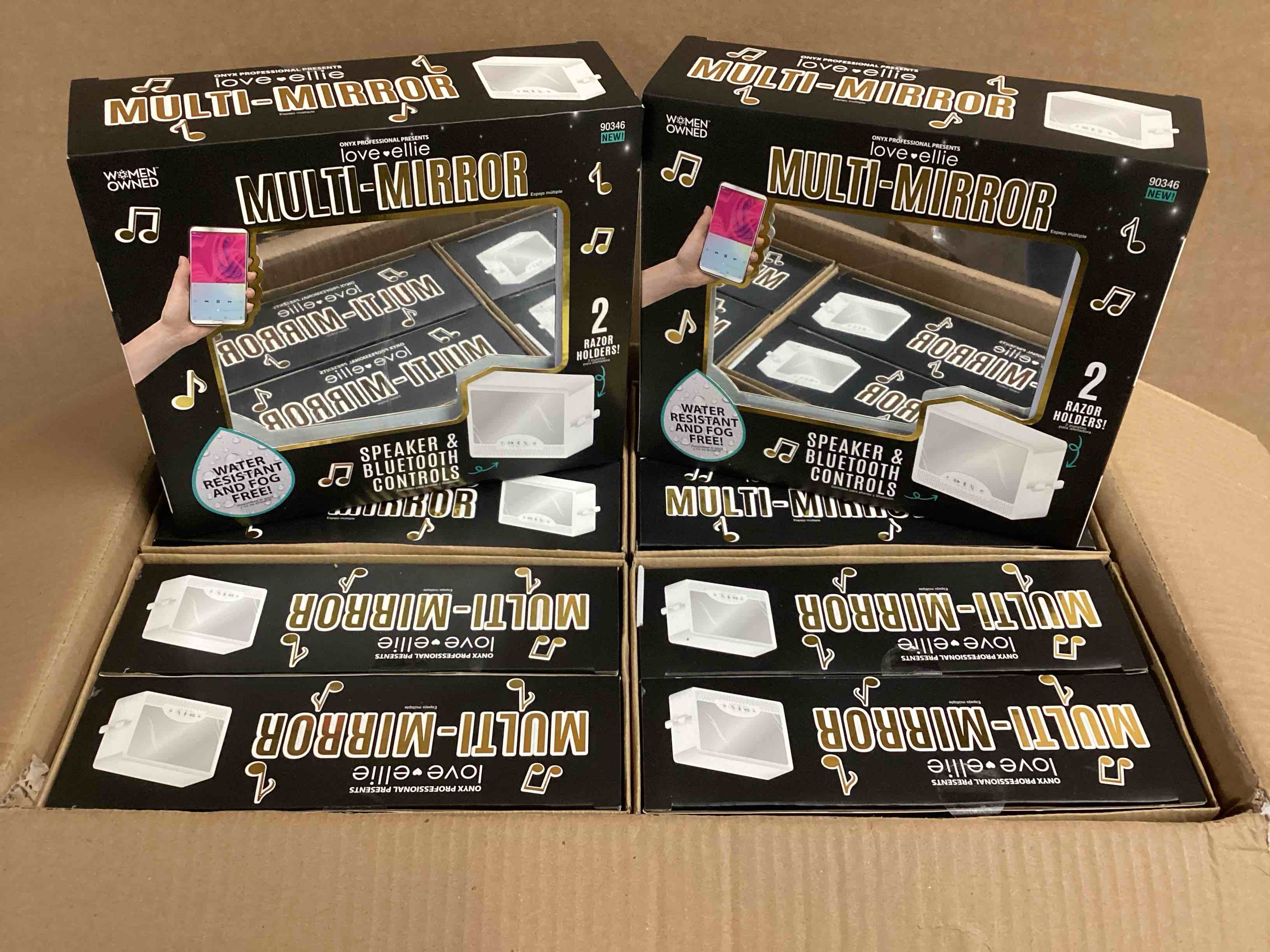 Case of 8 Love Ellie Brigette Fogless Shower Mirror with Lights, Bluetooth Speaker And Suction Cup Mount