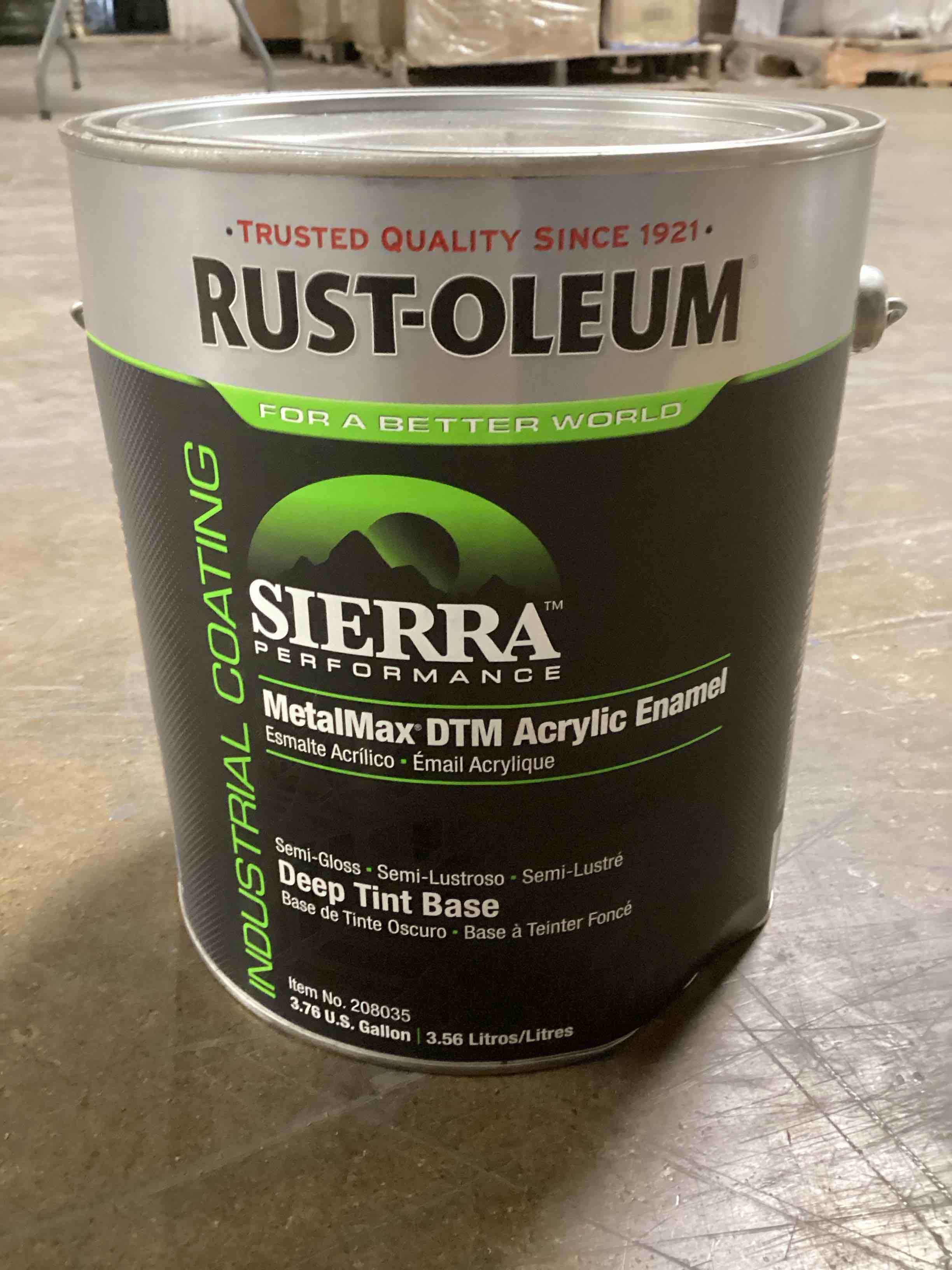 rust-oleum sierra performance metalmax 0 voc dtm acrylic enamel, semigloss deep tint base