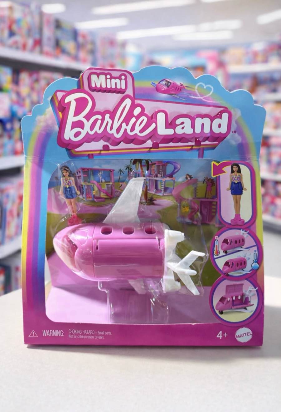 barbie mini barbieland doll & vehicle set with 1.5-inch doll & dreamplane with color-change