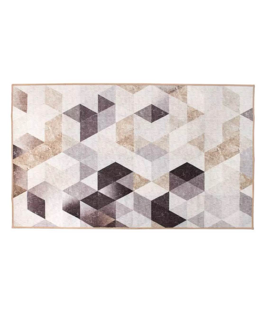 Condition photo showing Brand New for lattice geometric neutral geometric washable 3 ft. x 5 ft. area rug
