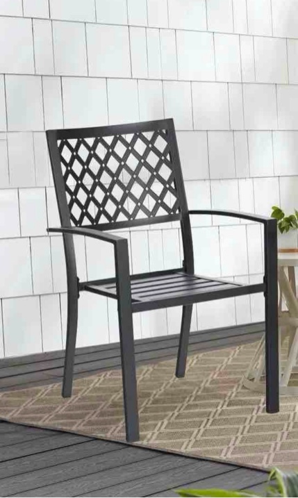 stackable metal anti-rust outdoor patio dining chair (pack of 1) 