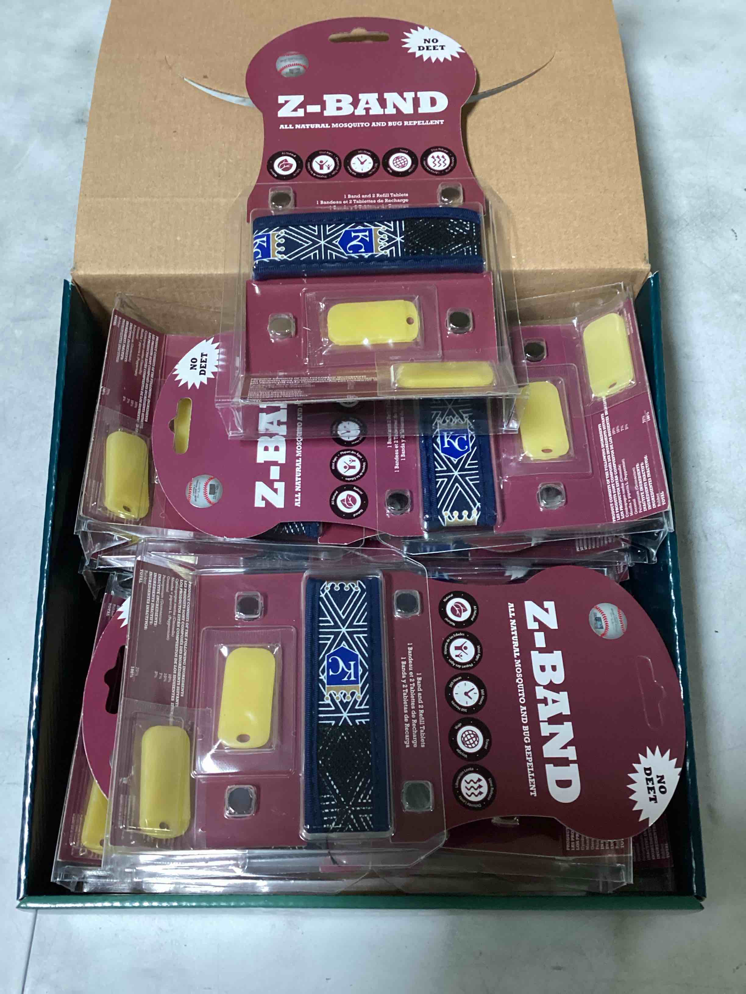 Case of 12 Kansas City Royals Z-Fence Z-Band All Natural Mosquito/Bug Repellent Wrist Band 