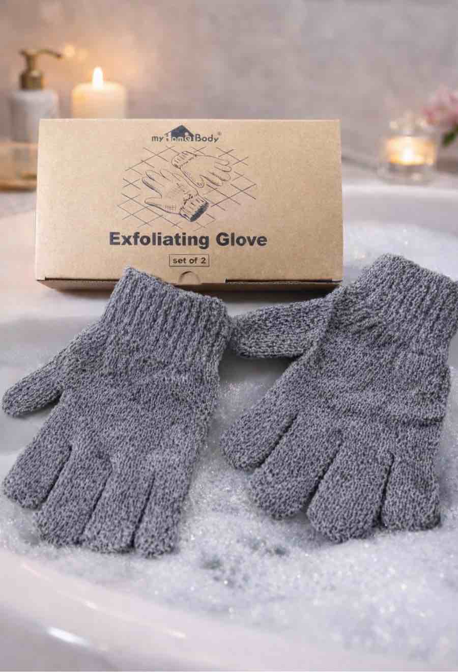 My home body exfoliating glove set of 2 