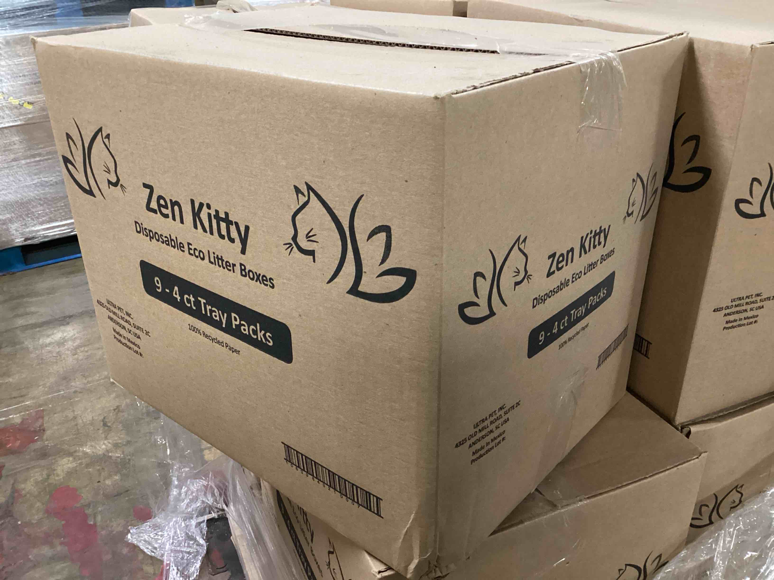 Case of 36 Zen Kitty Disposable Eco Litter Boxes, Biodegradable 