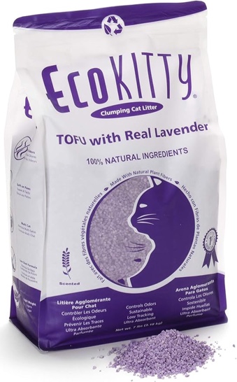 EcoKitty Clumping Cat Litter 7lb Tofu With Real Lavender 