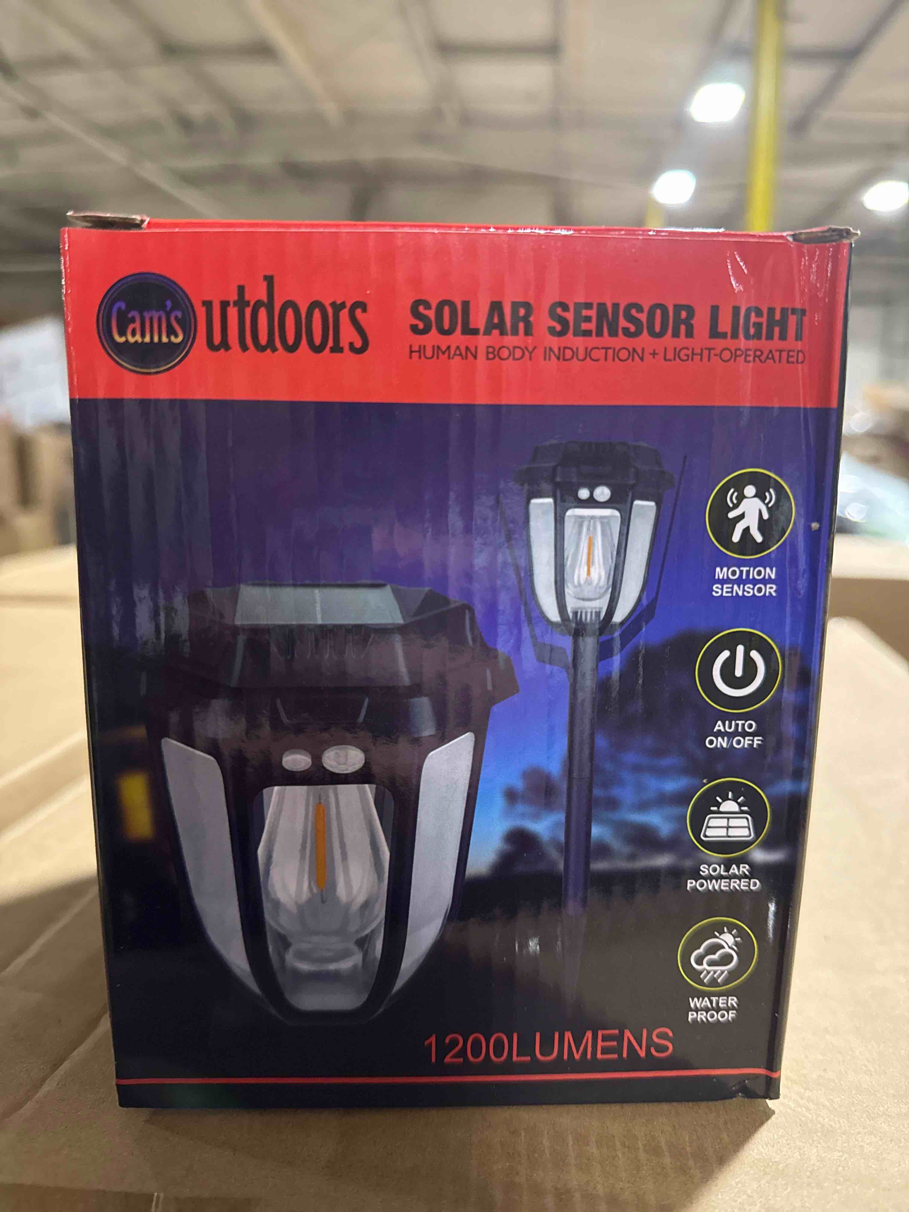 Condition photo showing Brand New for outdoor solar sensor light 1300 lumens 