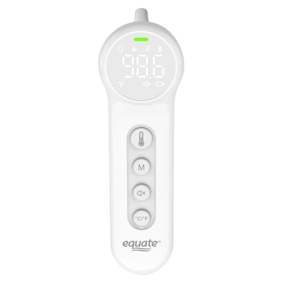 equate bluetooth dual-function infrared thermometer with forehead and ear mode