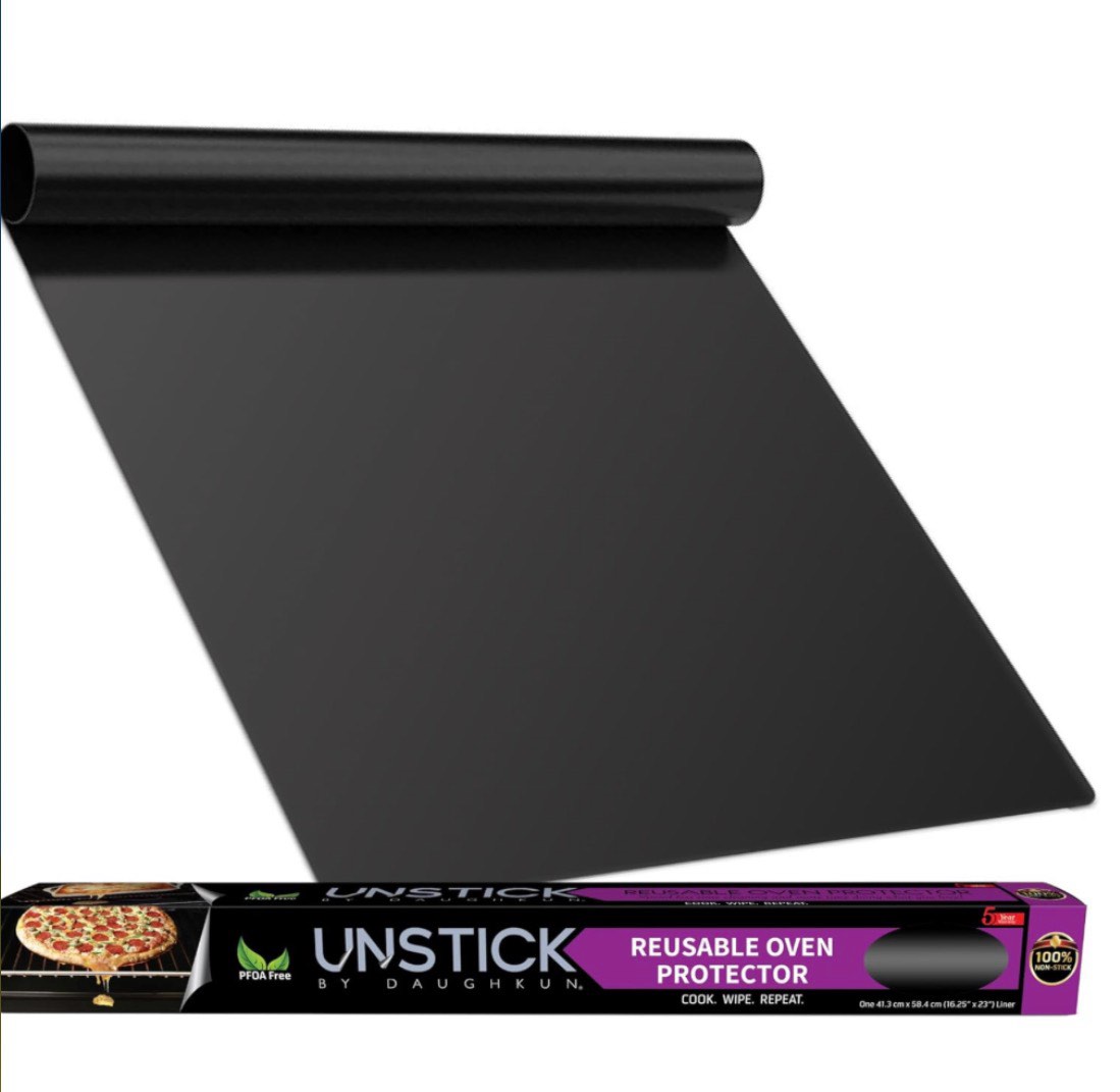 UNSTICK Premium Nonstick Oven Liner; Reusable Spill Guard Sheet for Easy Cleaning, Withstands up to 500F, Non-Toxic, 100% PFOA-Free Japanese PTFE Material, 16.25" x 23", 1-Pack