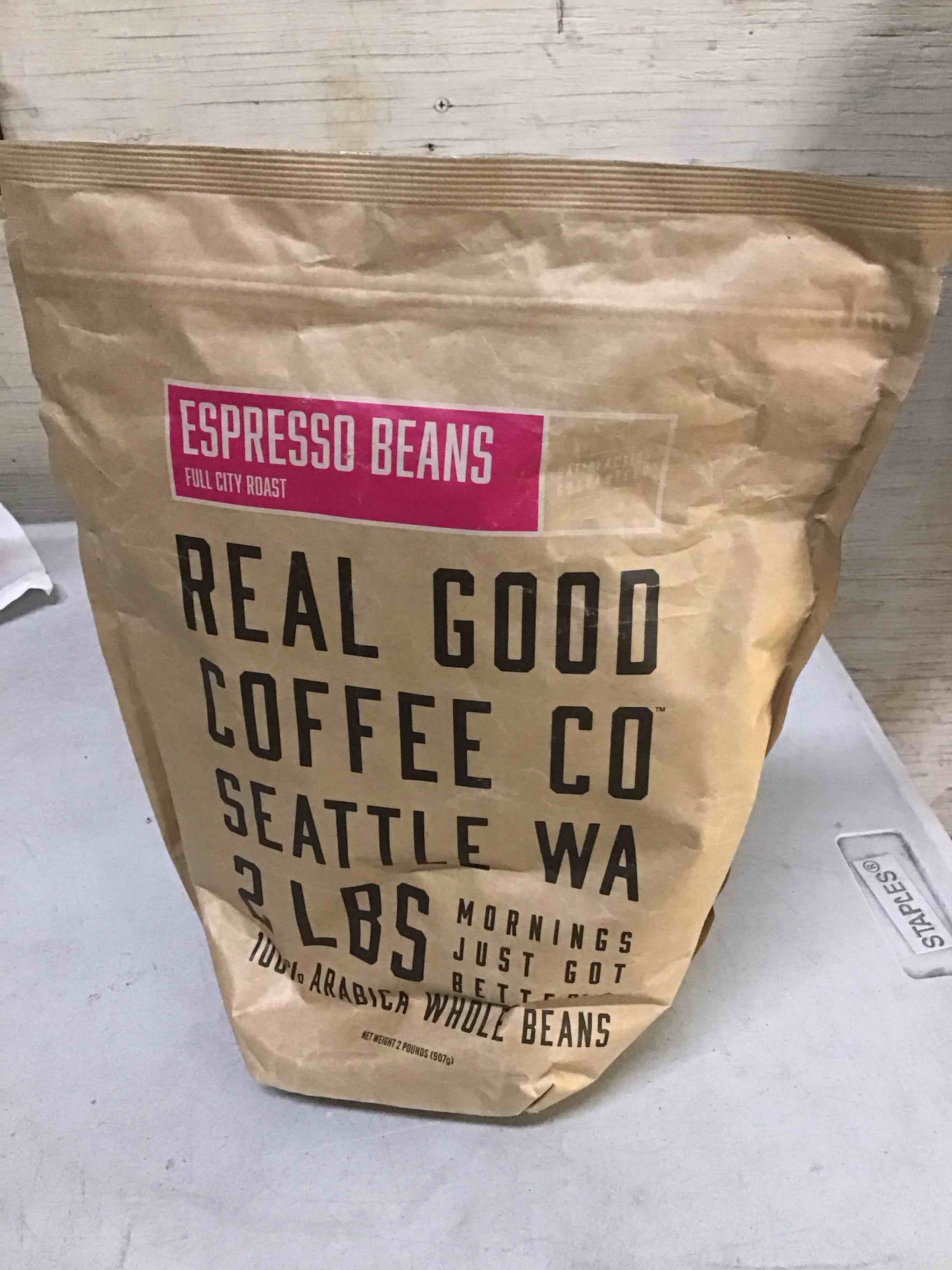 ( best by 01/27/2026) real good coffee company espresso beans whole bean coffee 2lbs