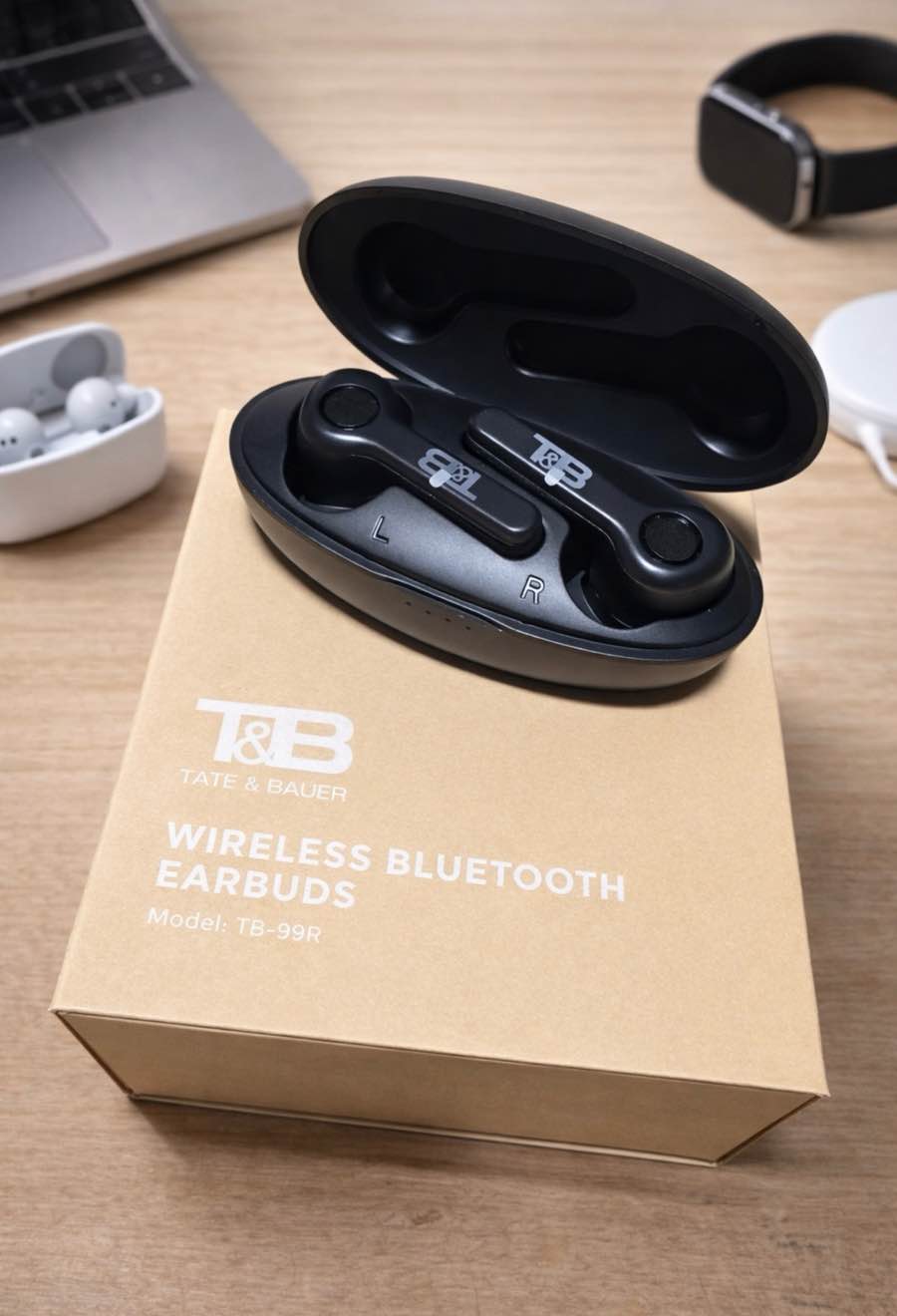 tate and bauer wireless bluetooth earbuds model tb – 99 r