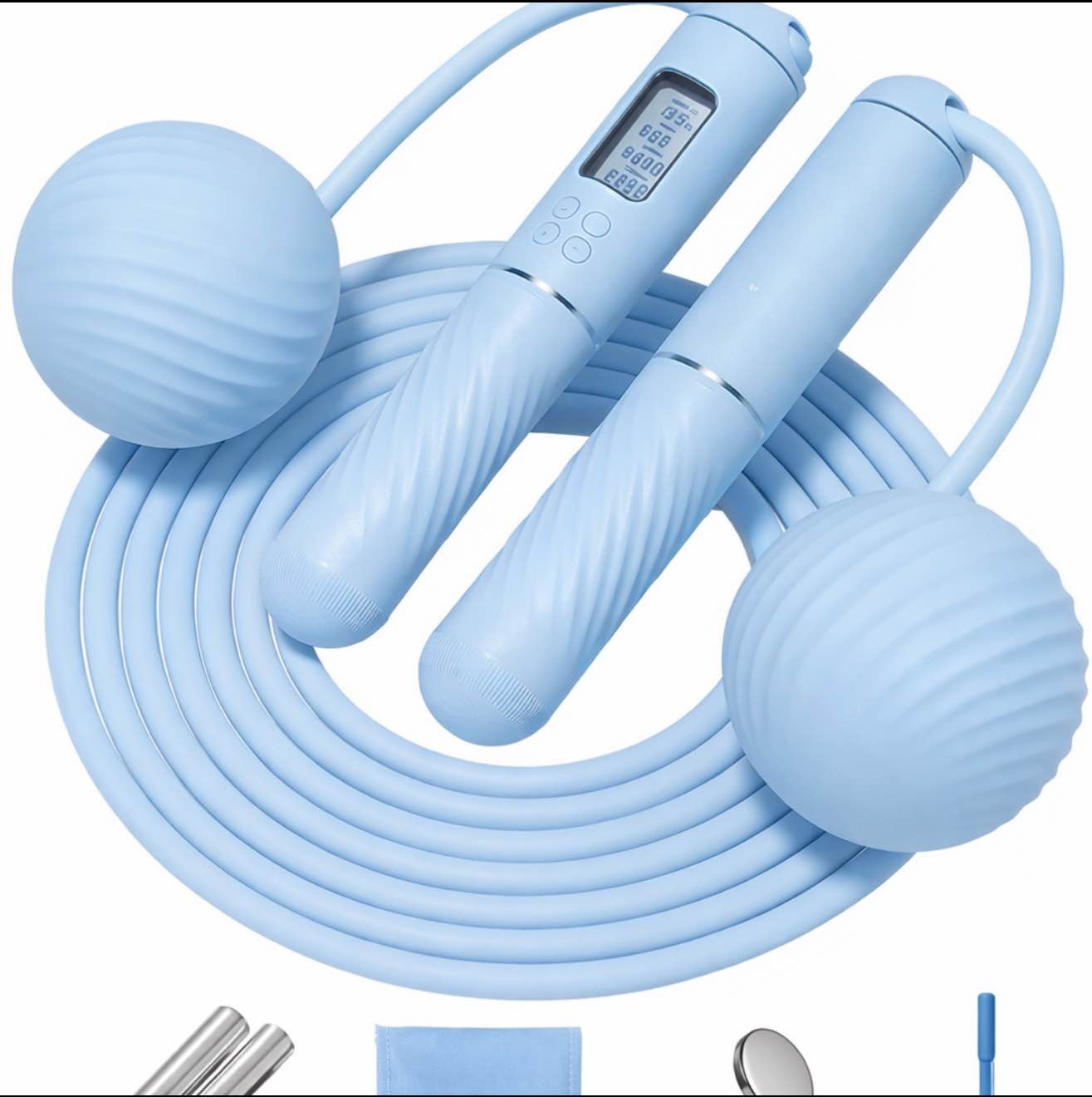 skipping ropes for adults -cordless counter jump rope with large cordless ball-weighted jump rope for women with lcd display