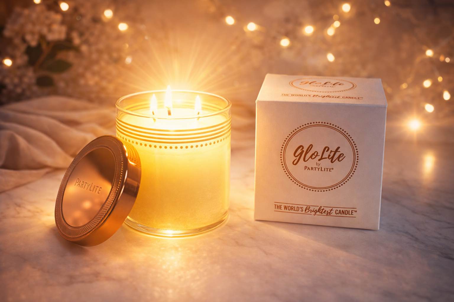 PartyLite GloLite 2-Wick Jar Candle, 60 Hour Burn Time, World's Brightest Candle