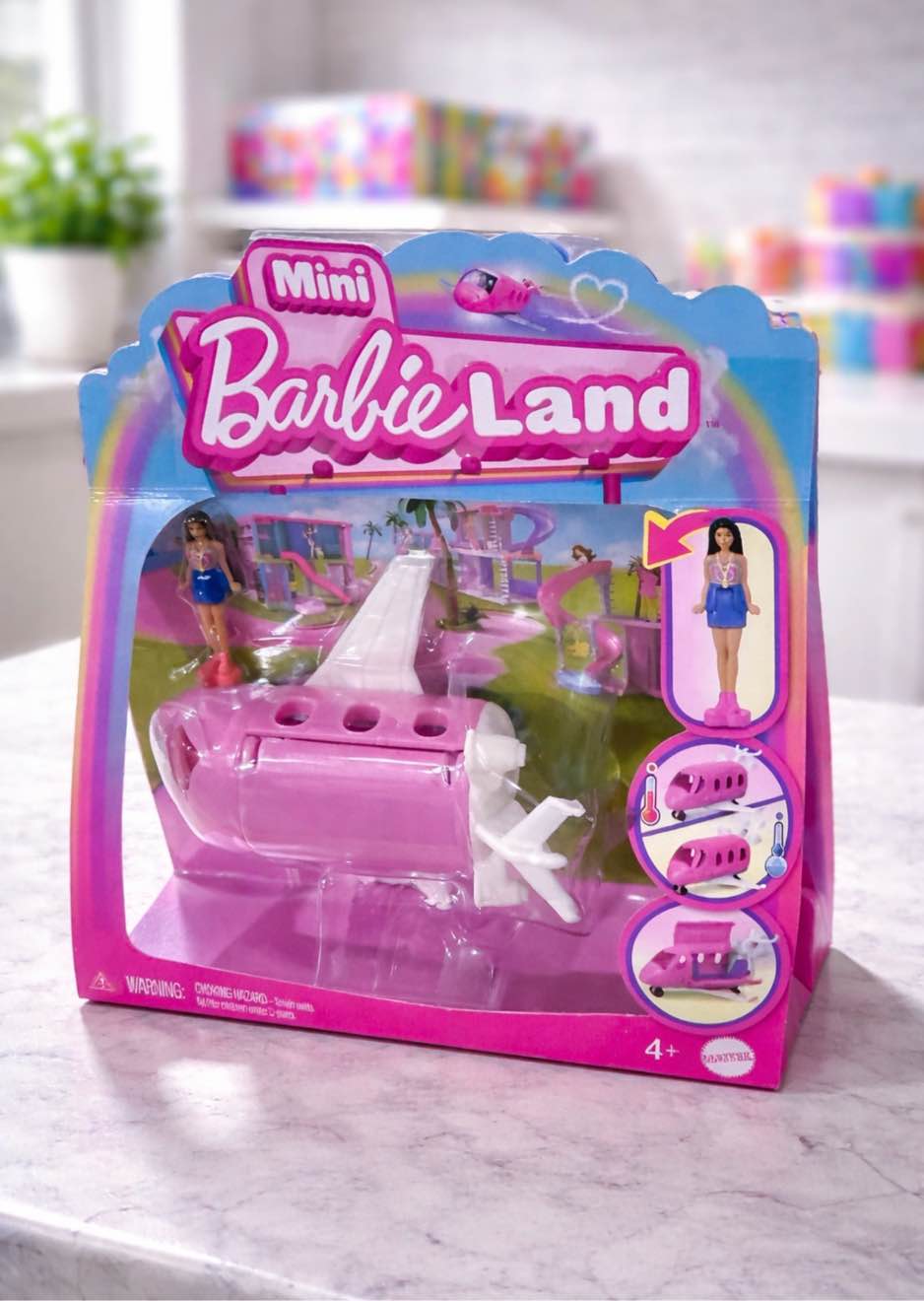 barbie mini barbieland doll & vehicle set with 1.5-inch doll & dreamplane with color-change