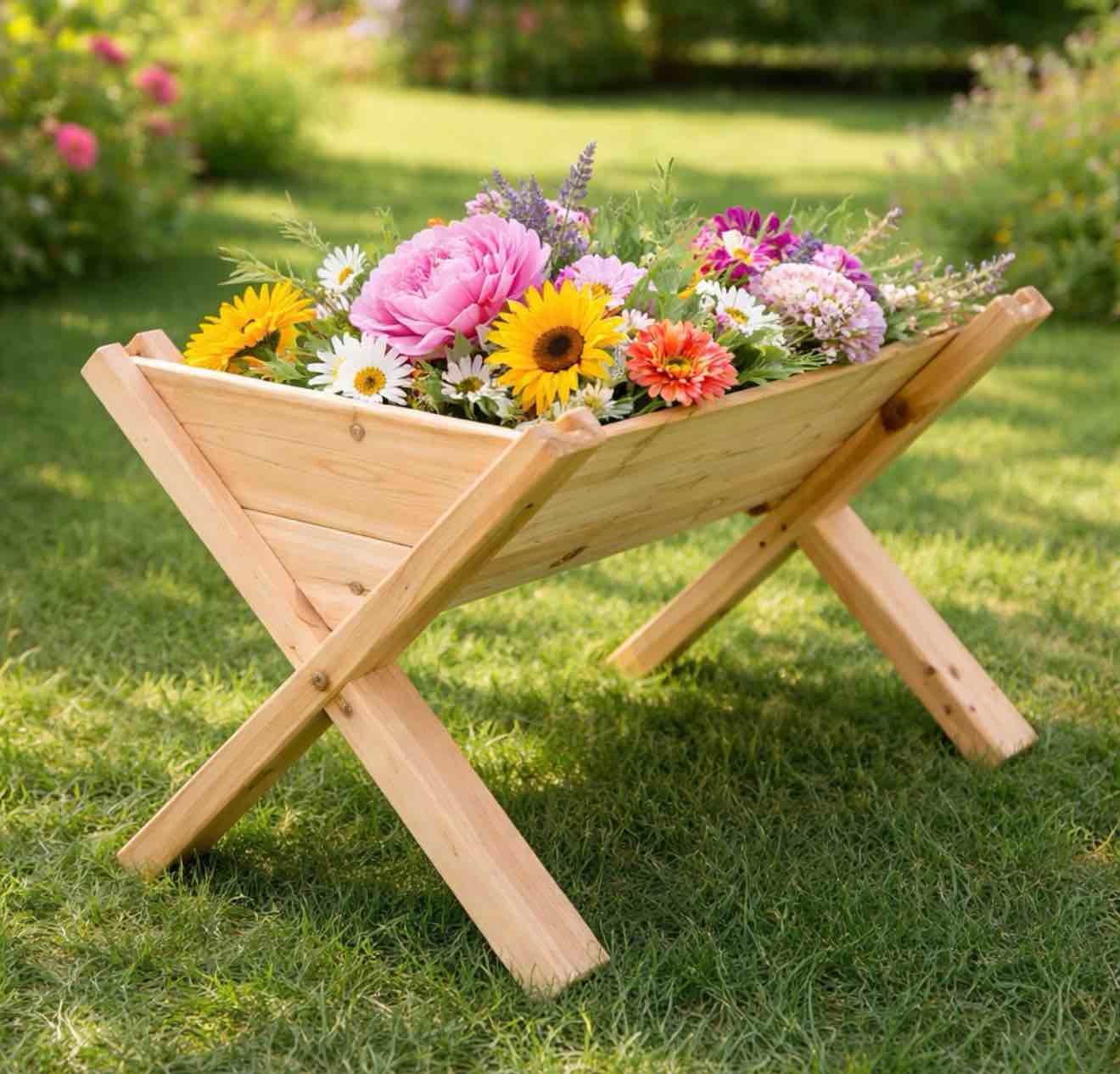 outdoor essentials cedar wedge herb planter